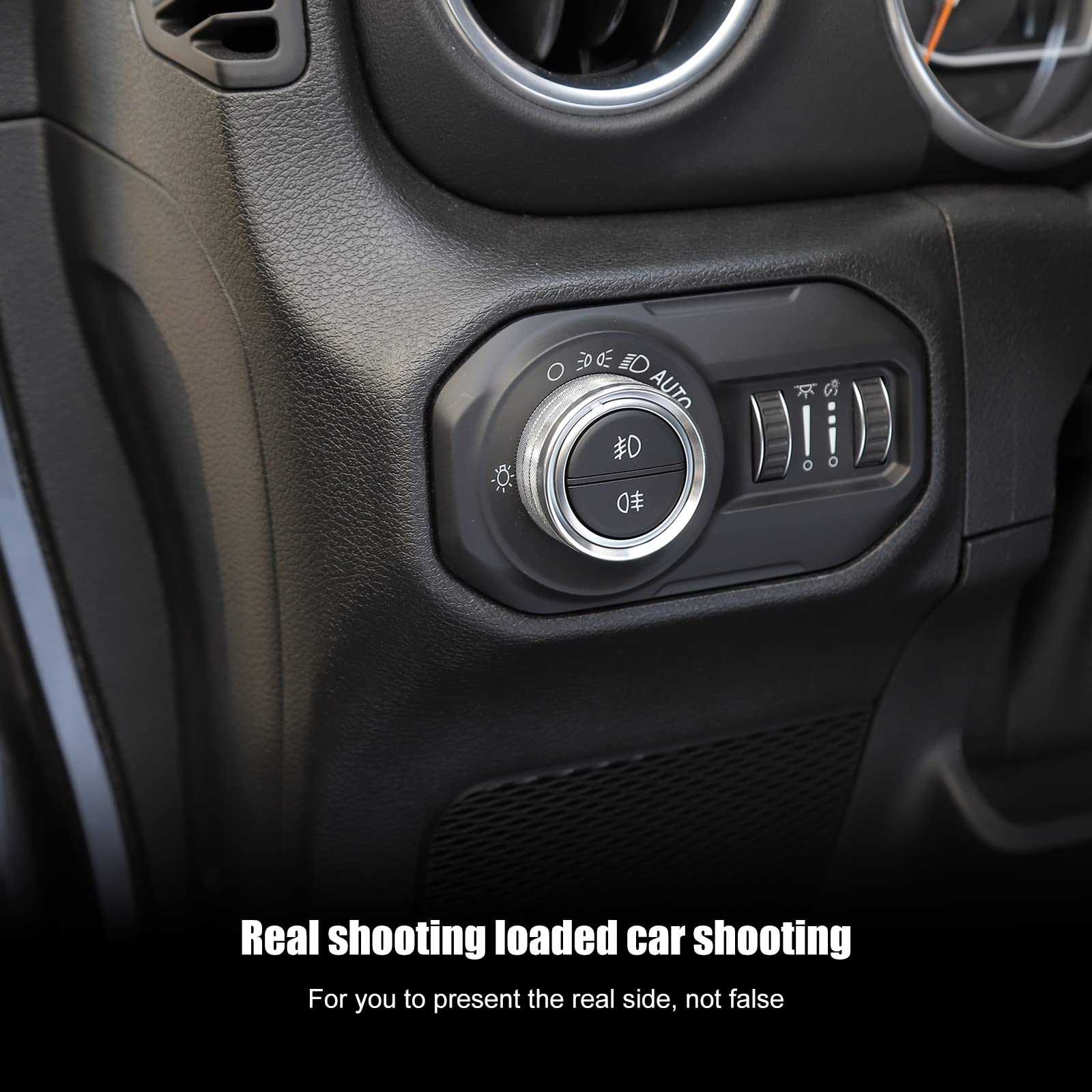 Voodonala Air Conditioner Headlight Switch Knob Trim For 2018-2021 Jeep Wrangler Jl Jlu Gladiator Jt,Aluminum Alloy 4Pcs(Only Fit Thin Silver)…