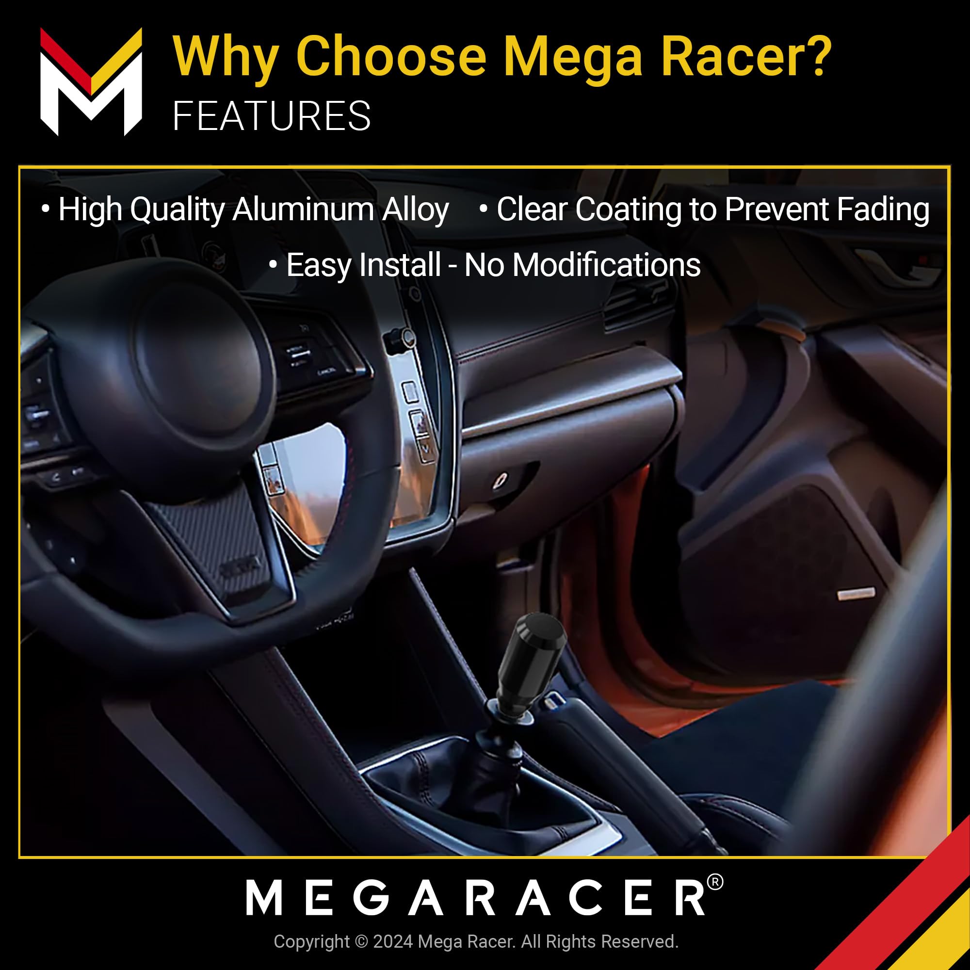 Black Manual Gear Shift Knob | Automatic Buttonless Shifter Knobs | Gear Stick Shifter 6 Speed 5 Speed Car Shifter Nob Gear Knob