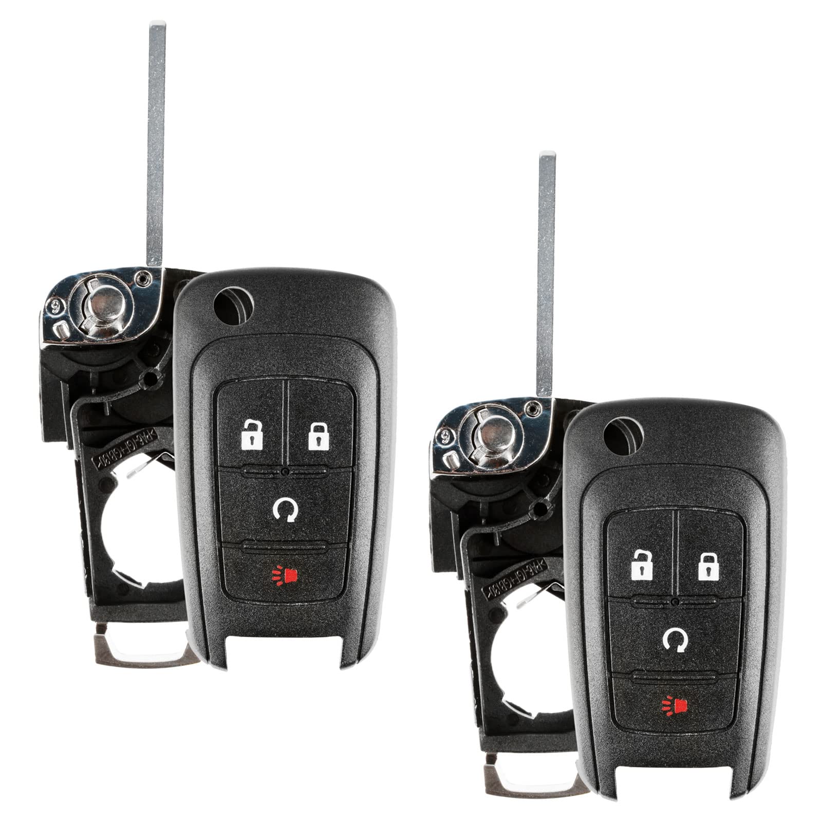 2X Remote Start Key Fob Shell Flip Case for Chevrolet Trax Buick Encore (KR55WK500733, 13501916)