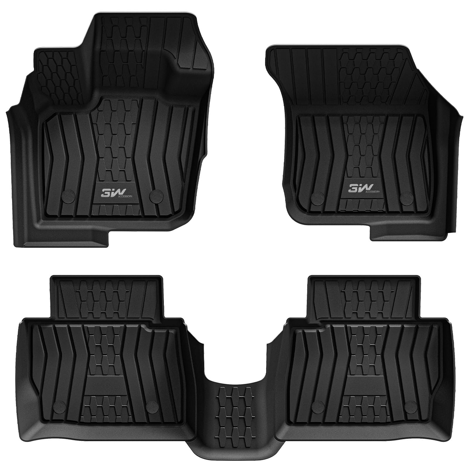 3W Floor Mats Fit Ford Fusion/Lincoln Mkz 2017-2020 All Weather Tpe Custom Fit Floor Liner, 1St And 2Nd Row Full Set Car Liners