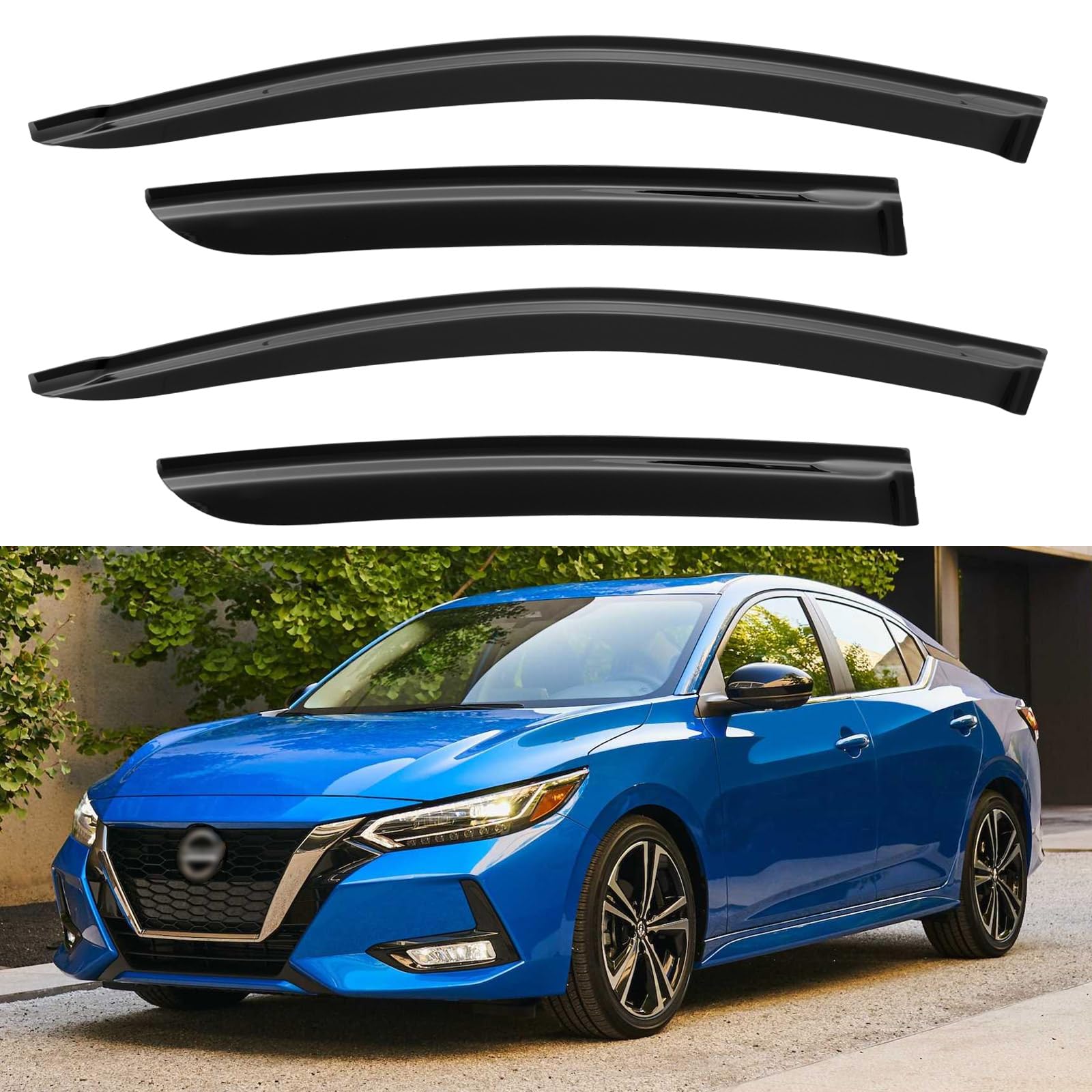 Window Visors Rain Guards for 2020-2025 Nissan Sentra, Out-Channel Window Vent Wind Deflectors Visors Shades for 20-25 Sentra
