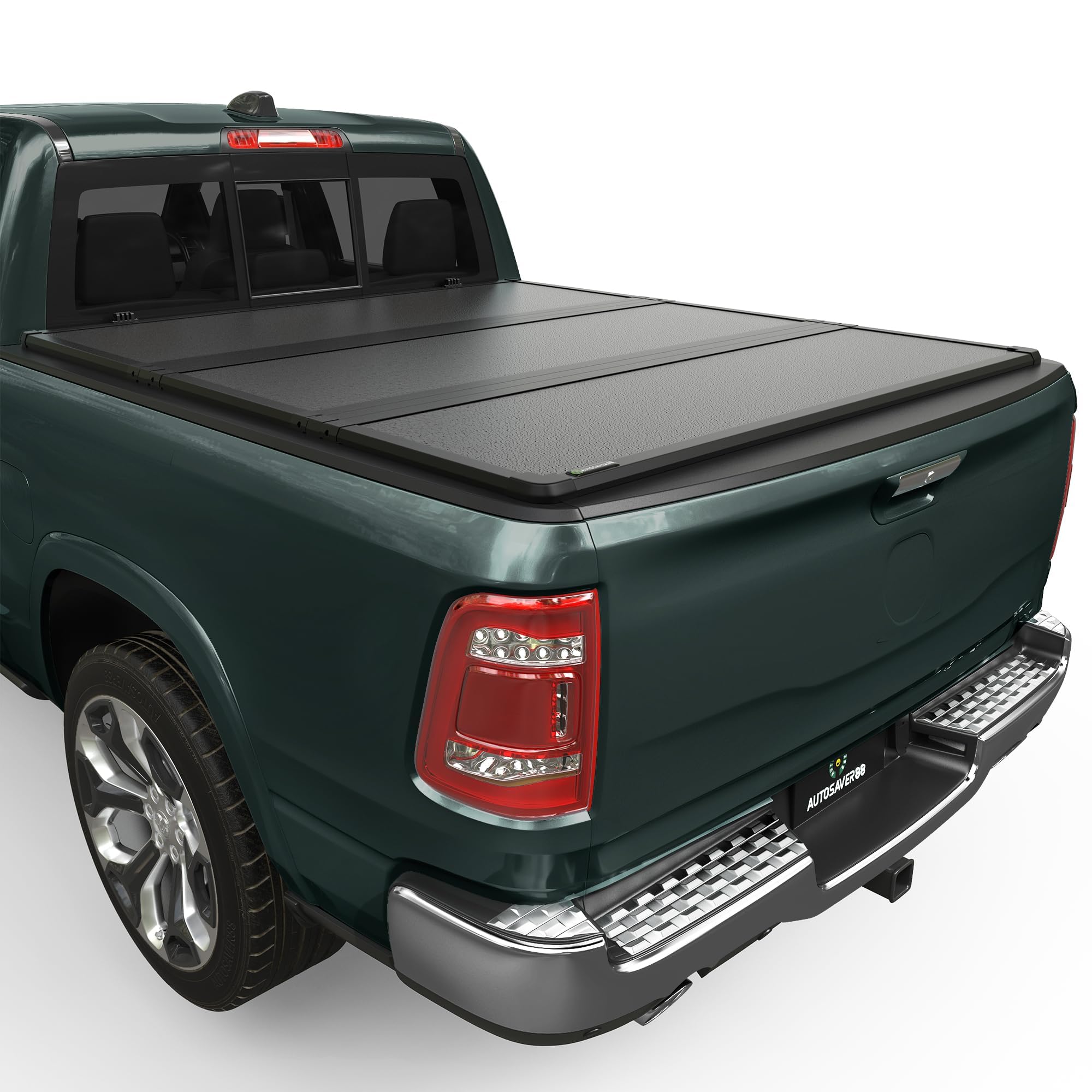 Autosaver88 Frp Hard Tri-Fold Truck Bed Tonneau Cover Fits For Dodge Ram 1500 2009-2025 (Classic & New) 5.7Ft Bed Without Rambox