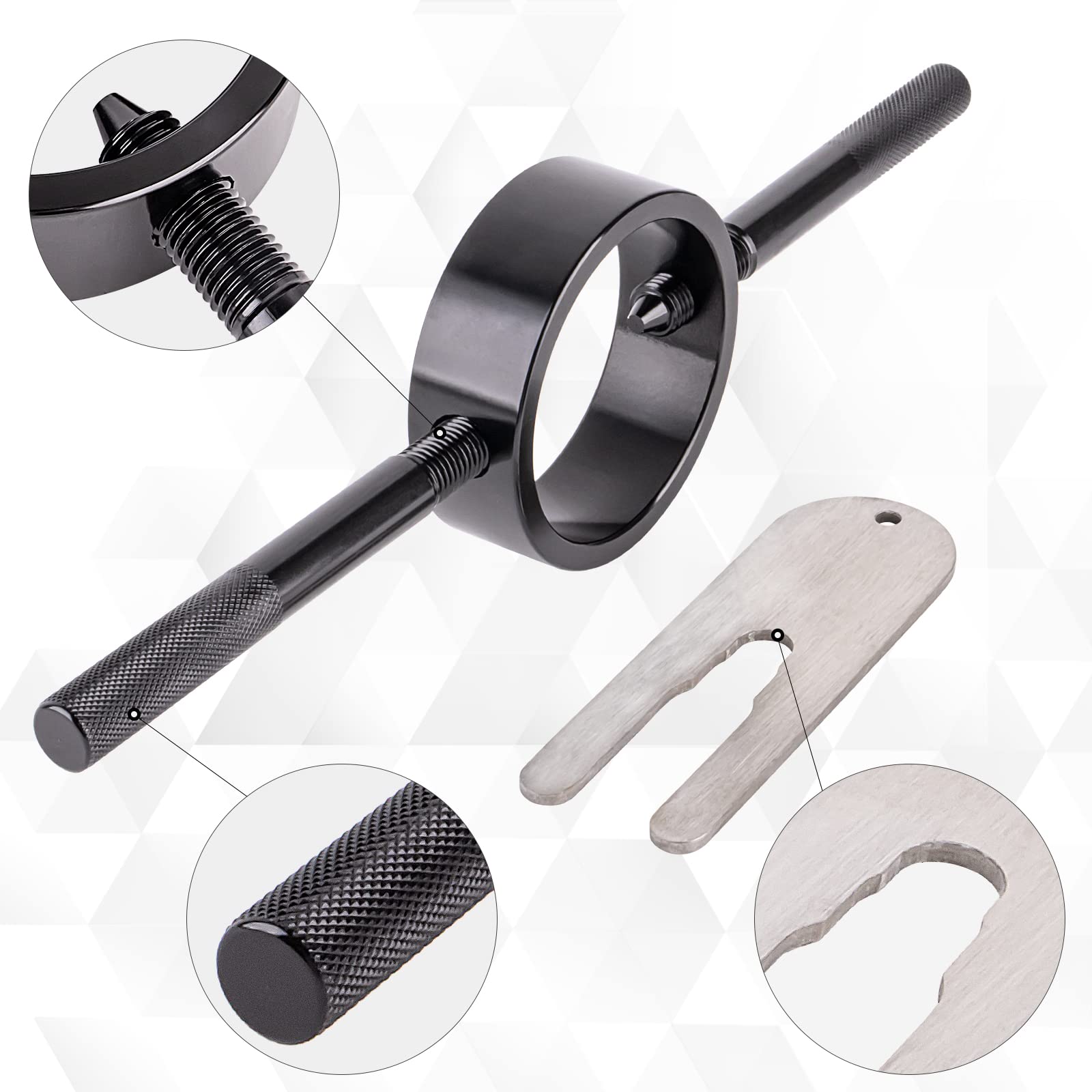 Amerbm Universal Motorcycle Fork Spring Compressor Tool Kit Works With Most Upside Down Streetbike & Motorcycle Forks