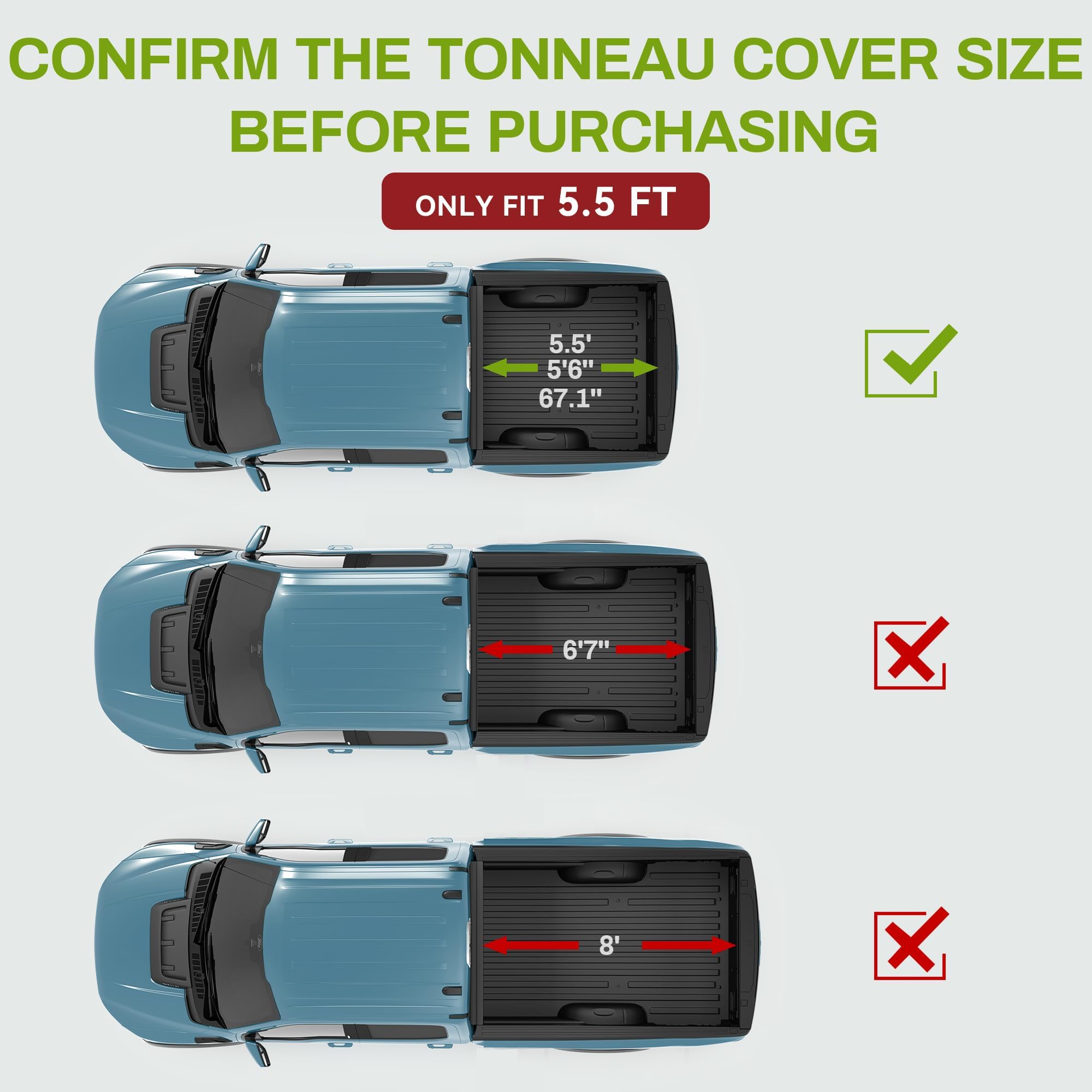 Autosaver88 Soft Quad-Fold Truck Bed Tonneau Cover Compatible With 2015-2025 Ford F-150 F150 (Excl. Raptor Series) 5.5Ft Bed