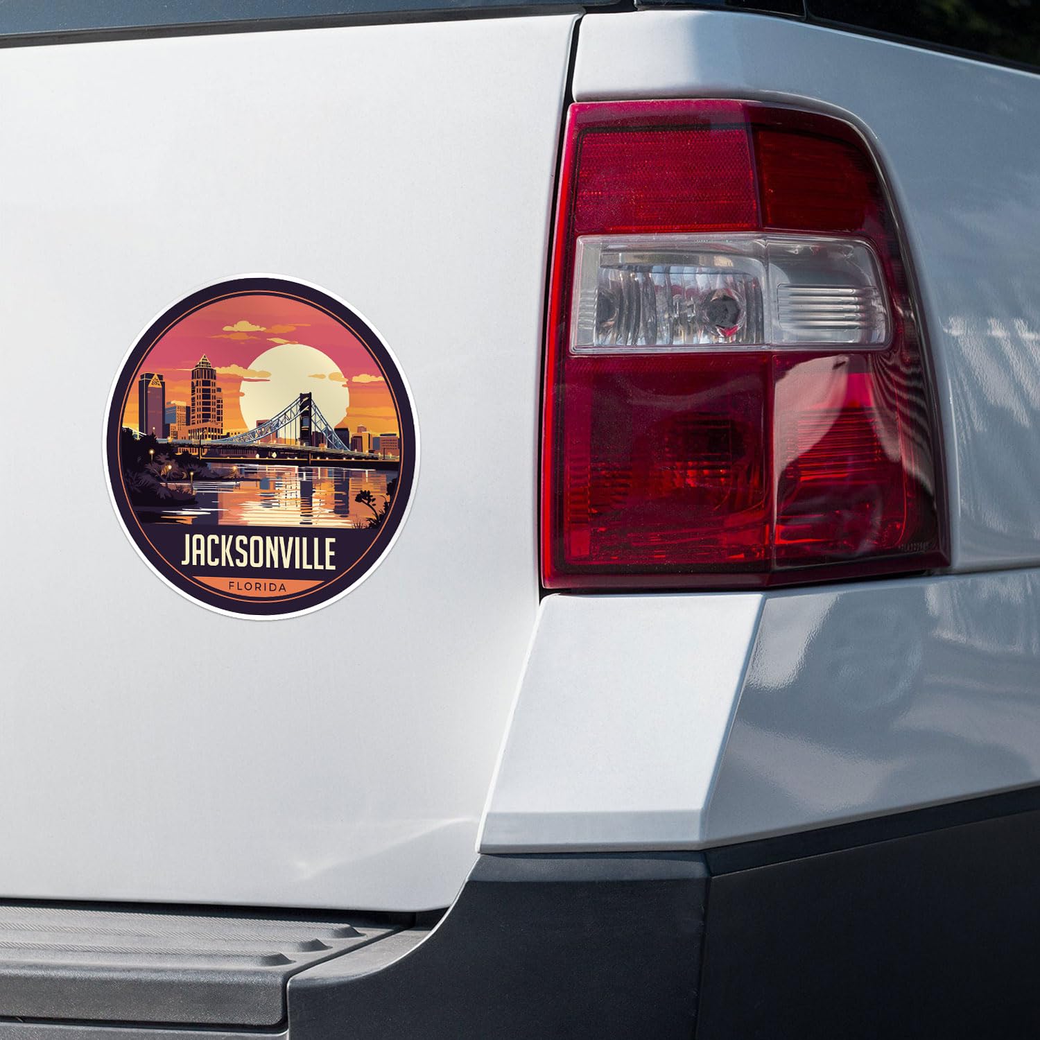 Jacksonville City Sticker - Waterproof Vinyl Decal for Car Bumper, Laptop, Water Bottle, Wall, and Window, Size - 5'' Longer Sid