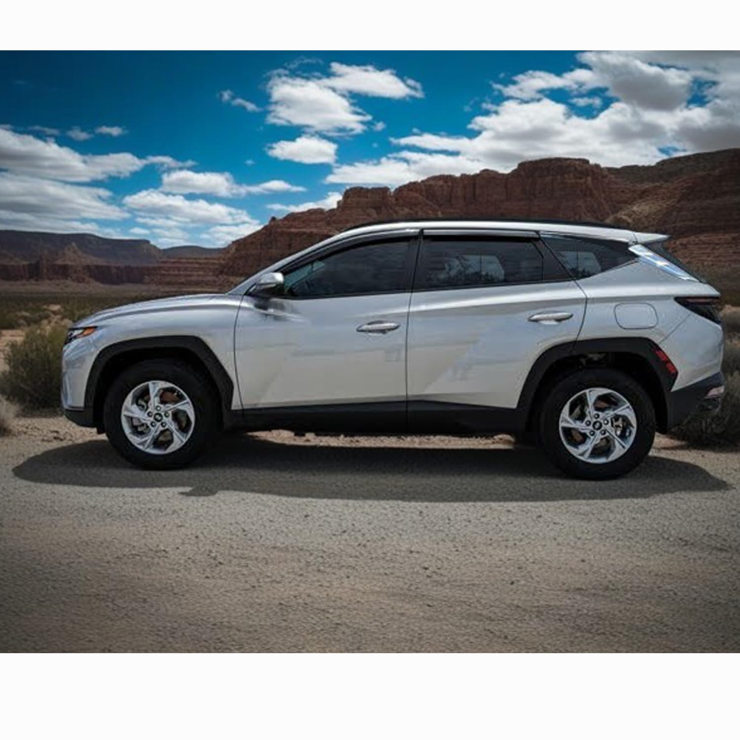 Outside All Weather Durable Rain Guards Window Visor Fit For Hyundai Tucson & Tucson Hybrid 2022-2024 Window Deflectors, Vent Gu