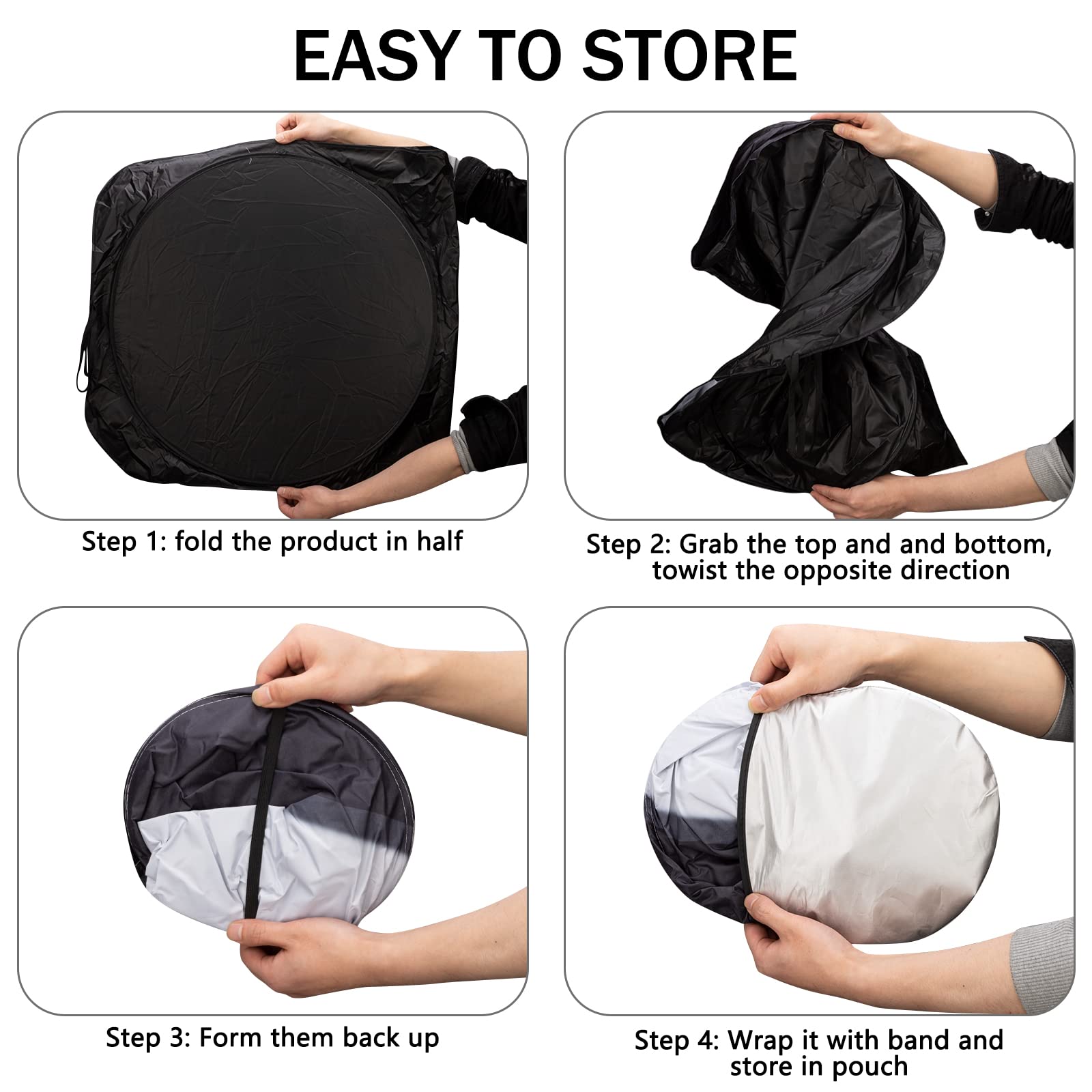 Car Windshield Sun Shade, Car Sun Shade Funny Car Eyes Sun Visor For Car Windshield, Wear-Resistant Black Tape, Foldable 59X27.5