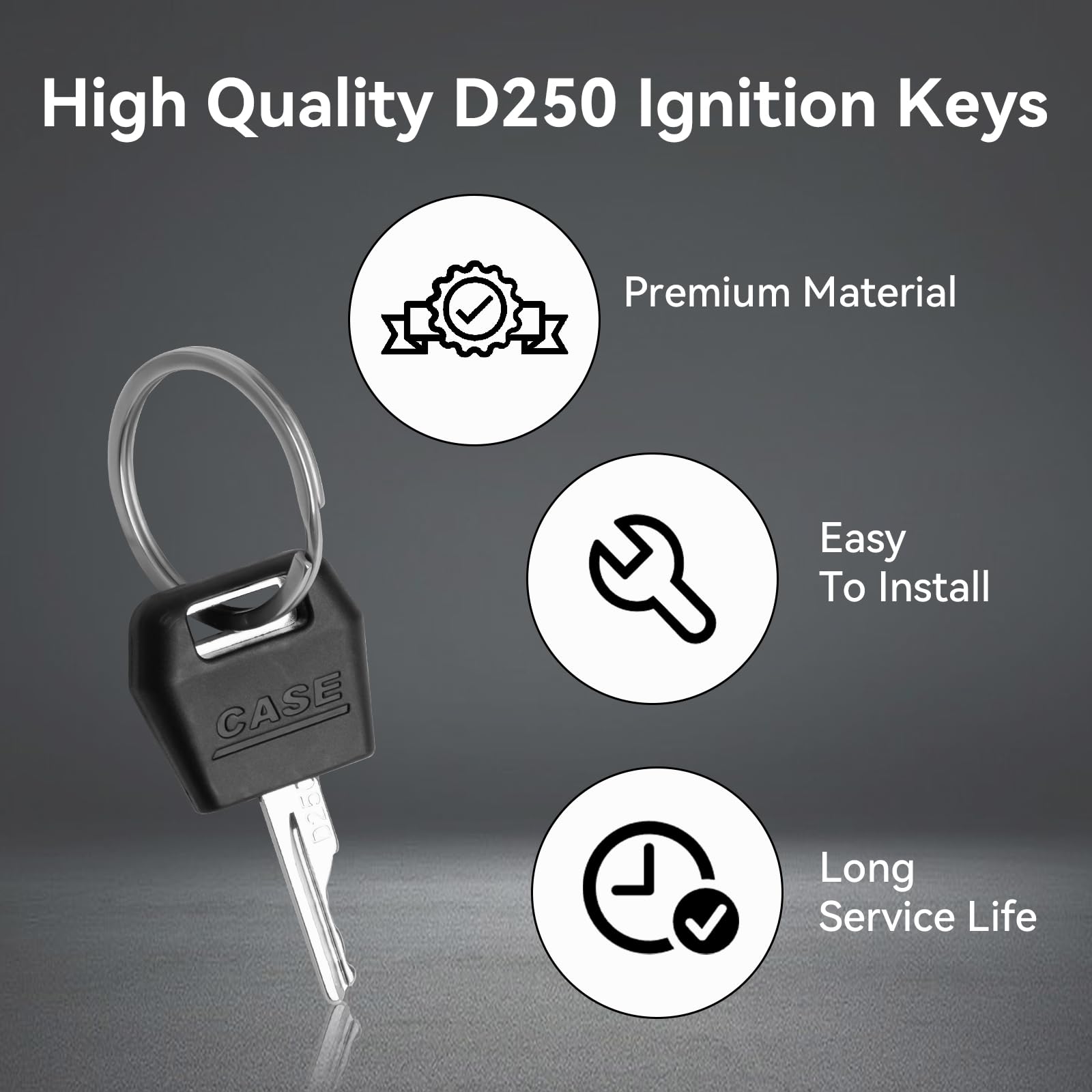 Pcs D250 Ignition Keys Replacement Key For Case Ih Tractor Dozer Backhoe, Starter Key For Case/International Harvester Excavator