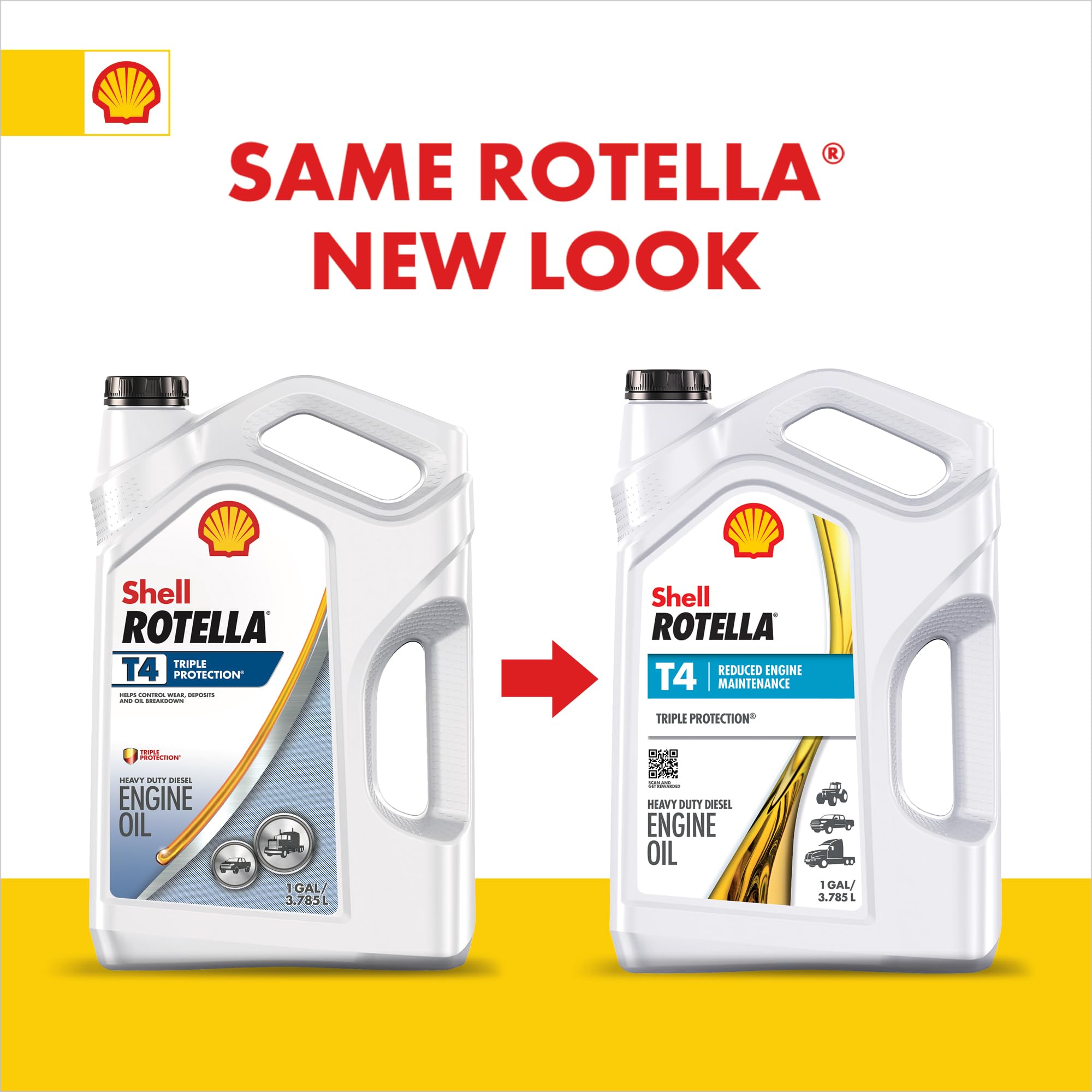 Shell Rotella T4 Triple Protection Conventional 15W-40 Diesel Engine Oil (1-Quart, Case Of 6)