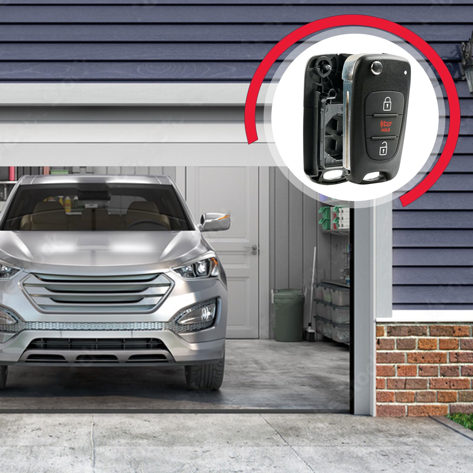 Fits 2012-2014 Kia Rio / 2010-2013 Kia Soul Flip Key Fob Remote Case Shell (Nyoseksam11Atx)