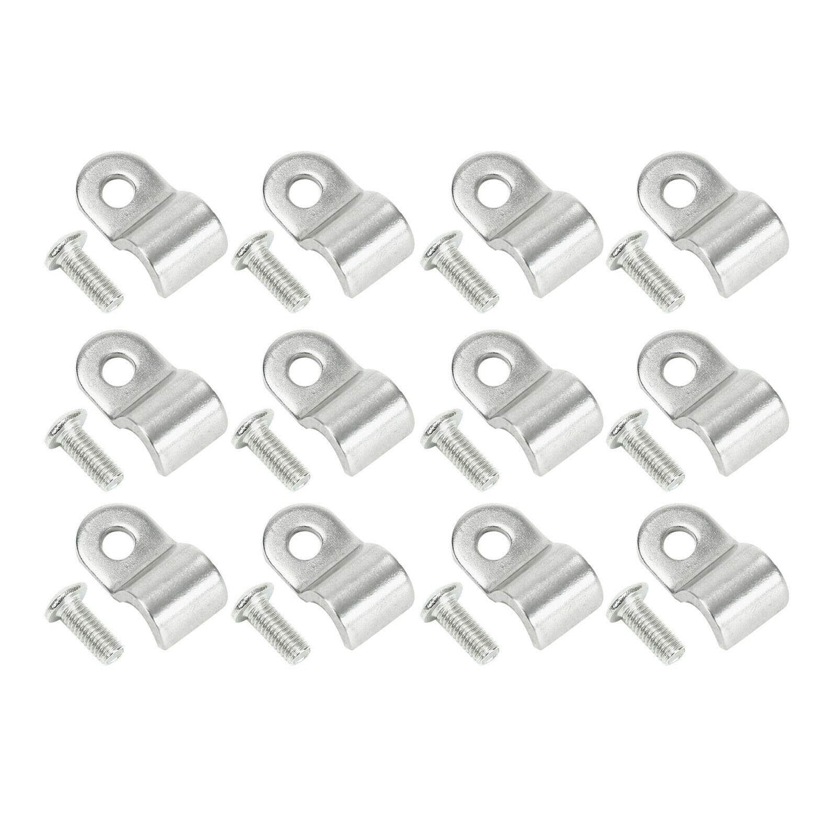 SUPERFASTRACING 24pcs 1/4'' Stainless Steel Brake Line Clamp & Screw Street Rod Custom Dune Buggy