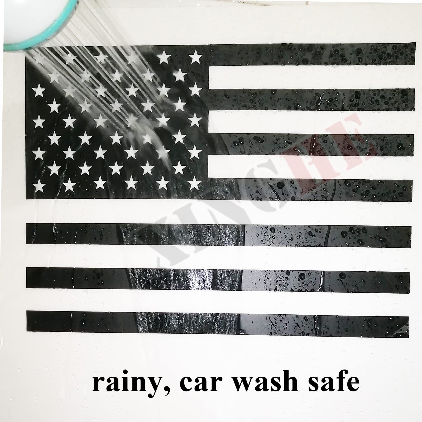 Xinghe For Toyot@ Tacoma 2005-2023, American Flag Decals For Truck Back Sliding Window, Matte Black Usa Flag Decal For Truck Bac