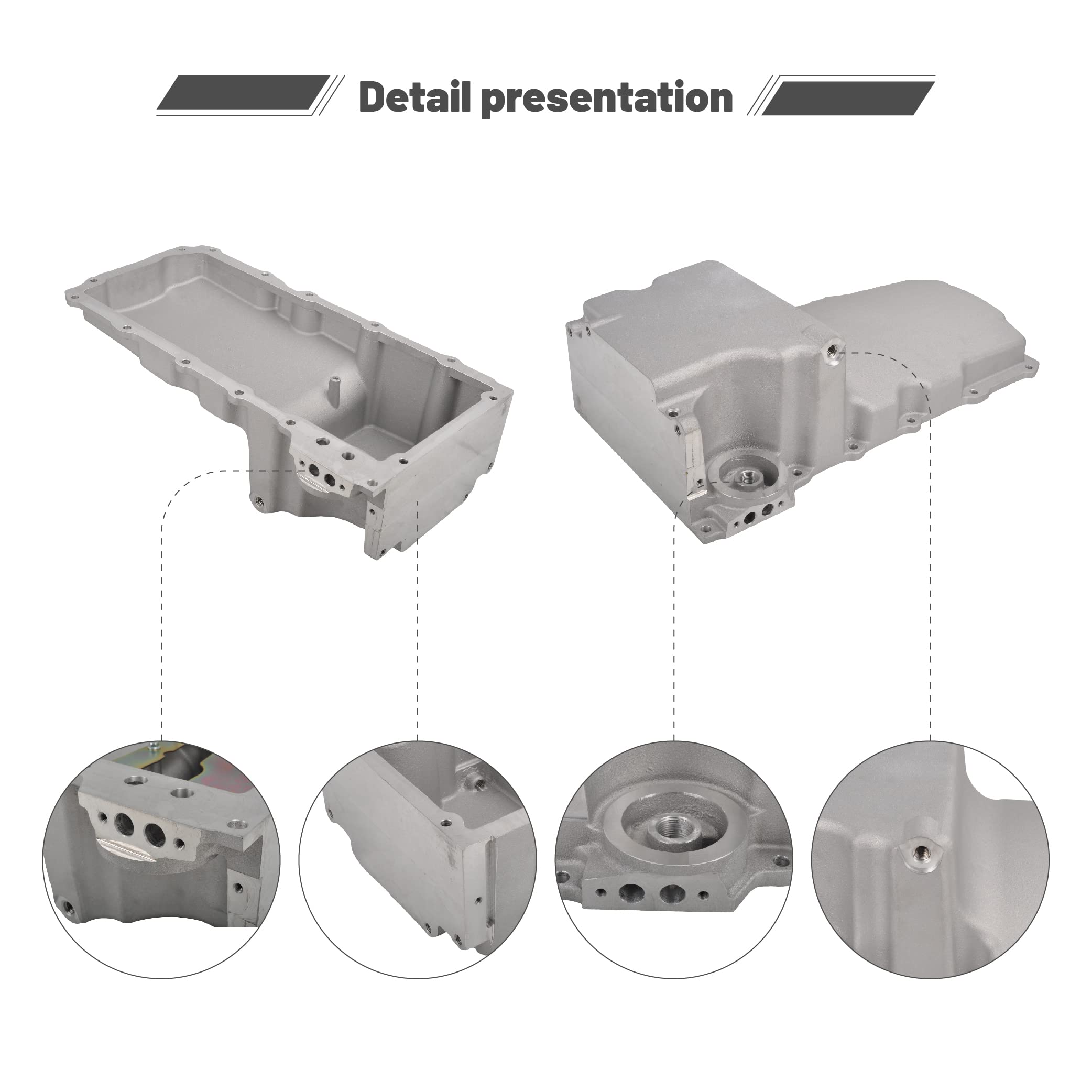 GESEXI 302-1 LS Swap Retrofit Aluminum Oil Pan Kit Compatible with 1955-1987 GM Muscle Classic Car Truck LS1 LS6 LS2 LS3 LS6 LSX