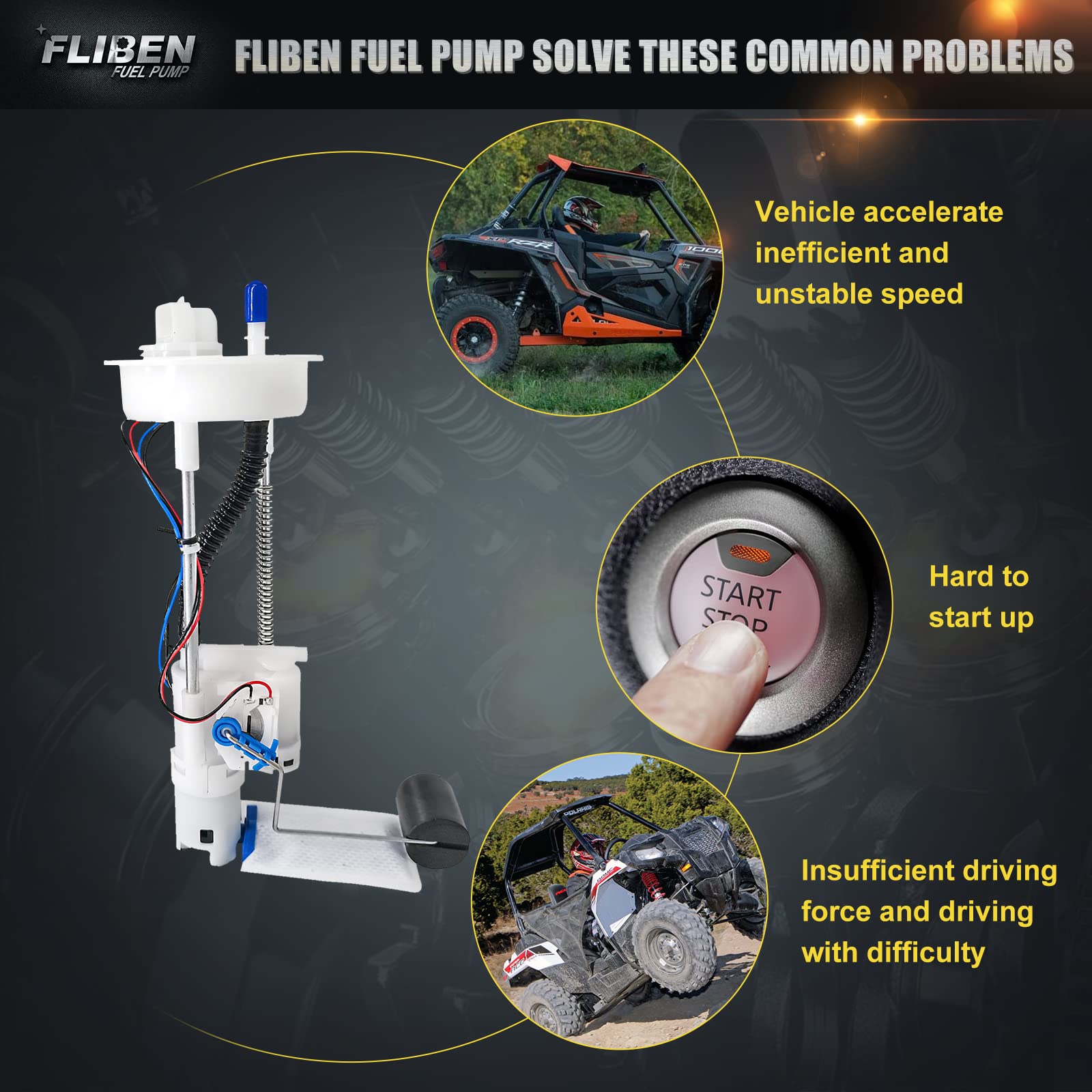 2205502 Fuel Pump Assembly Compatible With Polaris Rzr 900 S Eps/Xc 2015-2019 & Rzr 1000 Xp / 4 Xp 2014-2019 2521363 2208323 252