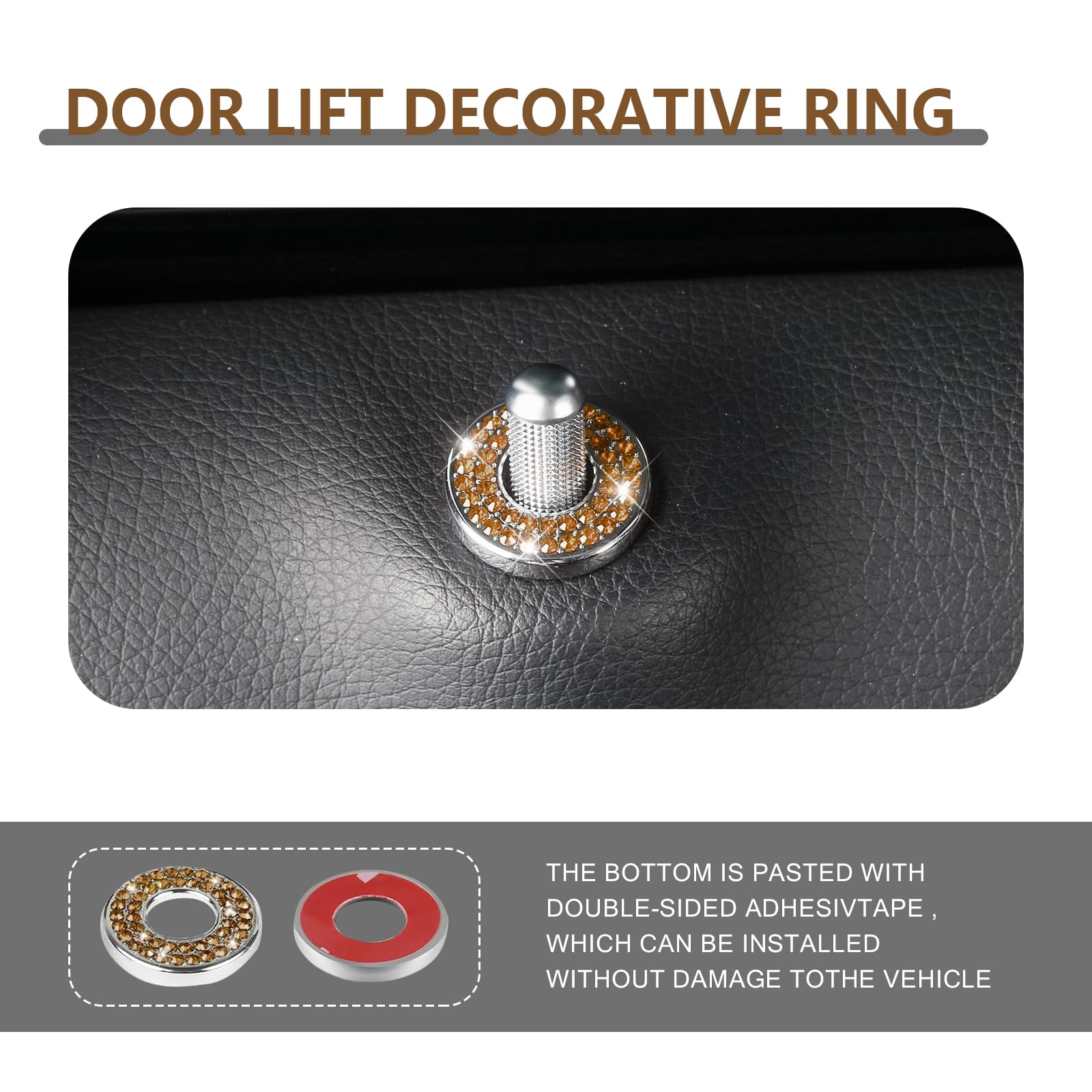 Sodcay Pack-4 Car Door Lock Covers, Rhinestone Pull Rod-Bolt Decorations, Crystal Auto Decal, Compatible For Mercedes-Benz E, A,