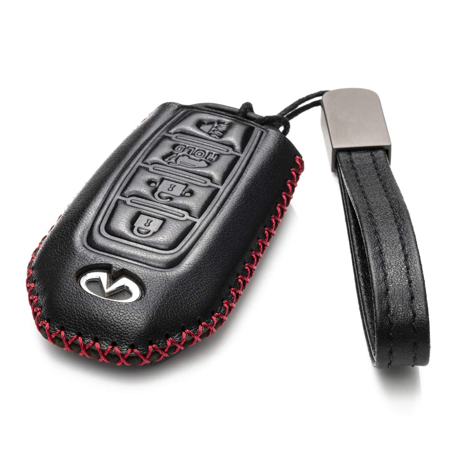 Vitodeco Leather Smart Key Fob Case Cover Protector Compatible for 2018 - 2025 Infiniti QX60, QX50, 2022 - 2023 Infiniti Q50, Q6