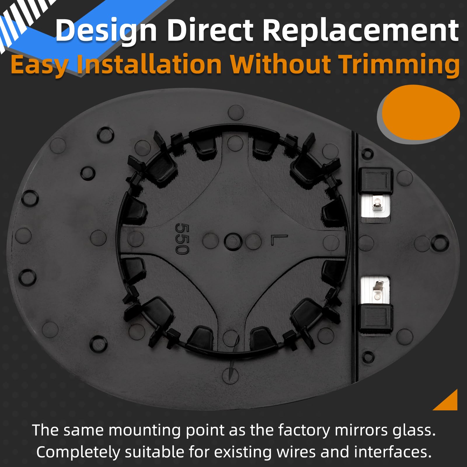 LOIYLLEN Driver Side Mirror Replacement for Mini Cooper 2007 2008 2009 2010 2011 2012 2013 2014 2015 - Left Side Mirror Glass, R