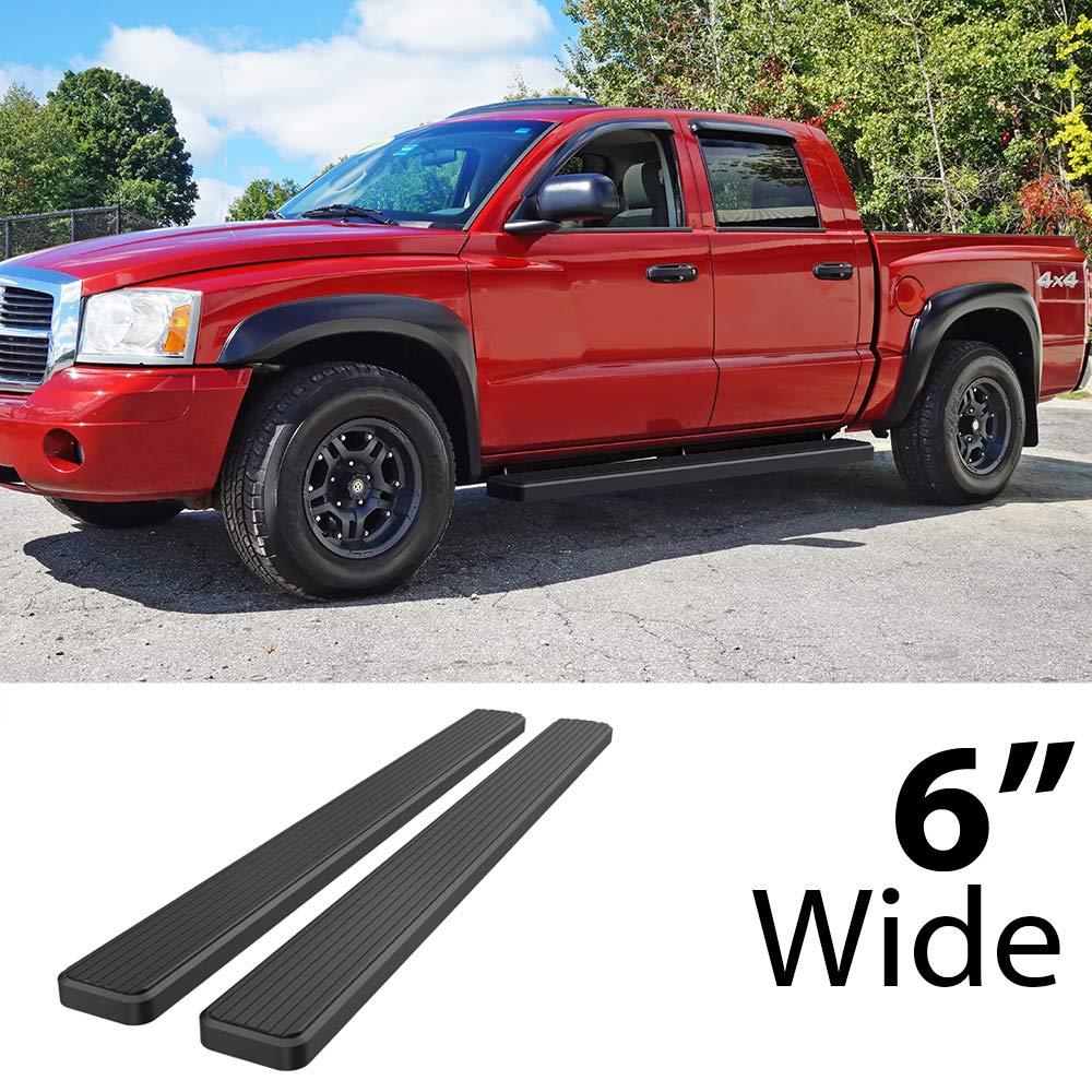 Hd Ridez Running Board Side Step Bars 6' Black Compatible With Dodge Dakota 2005-2011 Quad Cab (Nerf Bar Side Steps Side Bars)