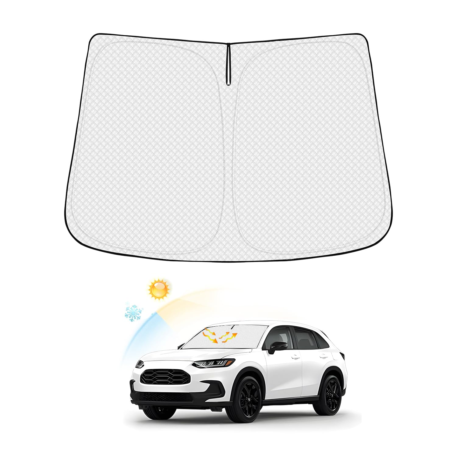 Canvcle Windshield Sun Shade For Honda Hr-V 2023-2024 2025 Hrv Accessories Thicken 6-Layer Front Window Sunshade Cover Sun Visor