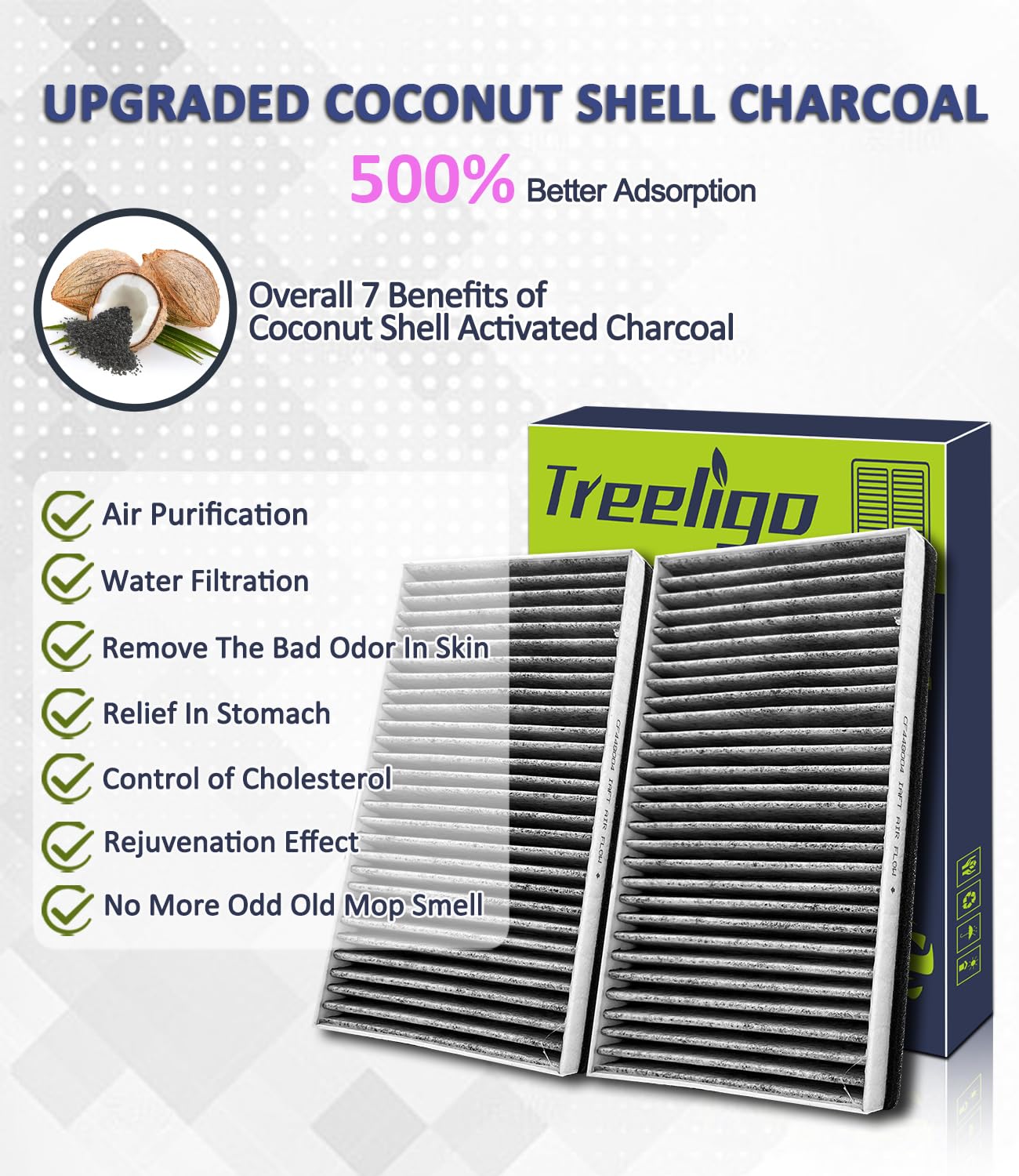 Treeligo Cf8791A Cabin Air Filter, Replacement For Chevy Escalade/Escalade Ext 2002 Avalanche 1500/2500 2002, Silverado 1500 199