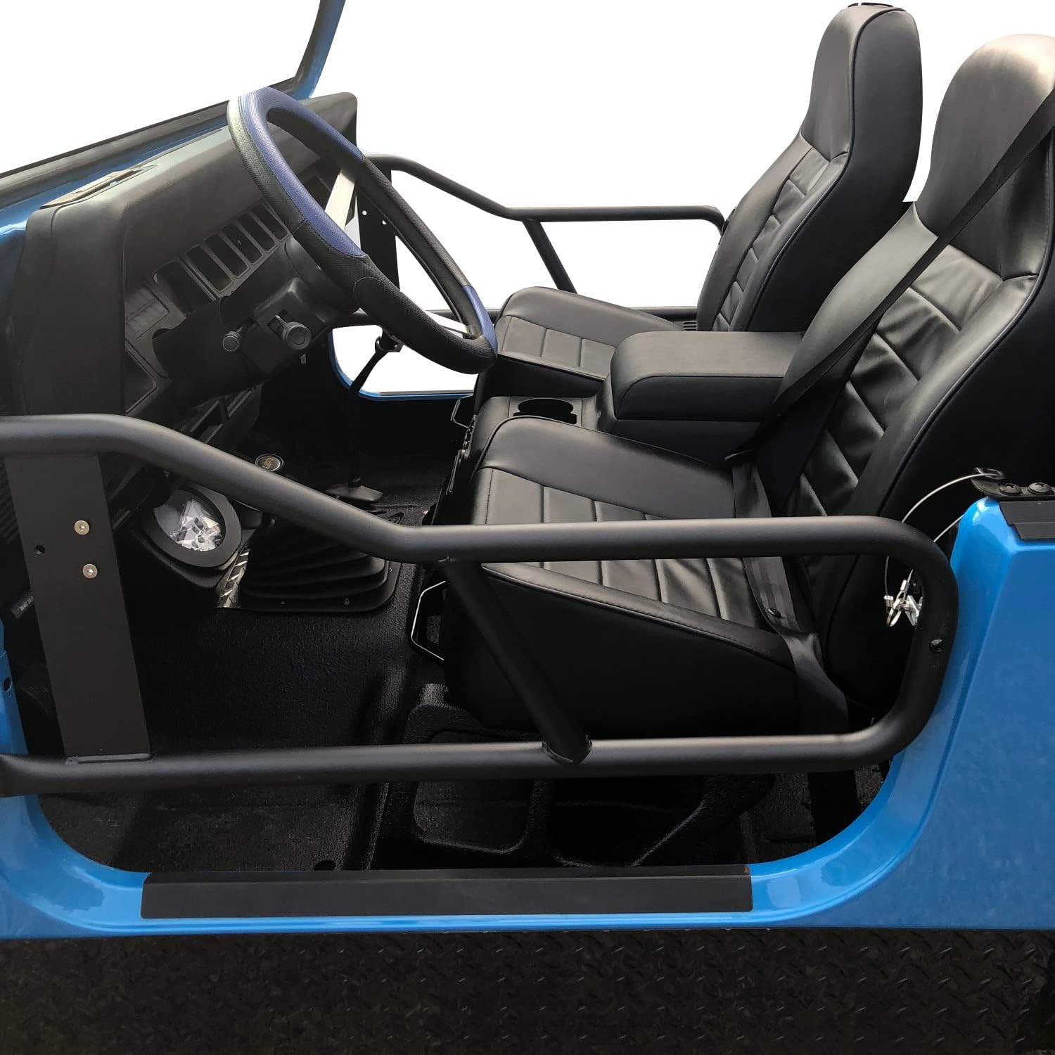 Ecotric Tubular Doors Compatible With 1987-2006 Jeep Wrangler Yj Tj Tubular Half Doors Tube Door Steel Left & Right Simple Off-Road Style