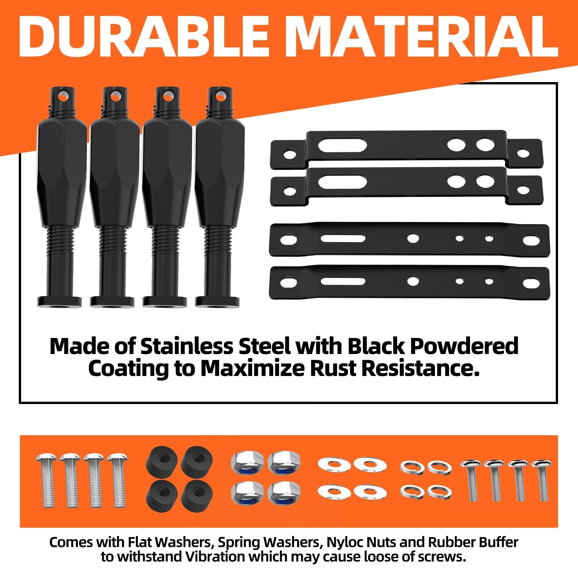 All-Top Recovery Board Mount Kit, Universal Bracket For Traction Tracks, Adjustable Diy Lockable Pin Set For Roof Rack, Crossbar & Cargo Basket