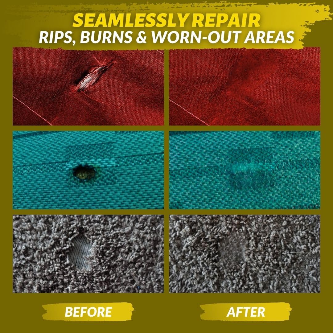 Coconix Fabric And Carpet Repair Kit - Repairer Of Your Car Seat, Couch, Furniture, Upholstery Or Jacket - Fixes Cigarette Burn