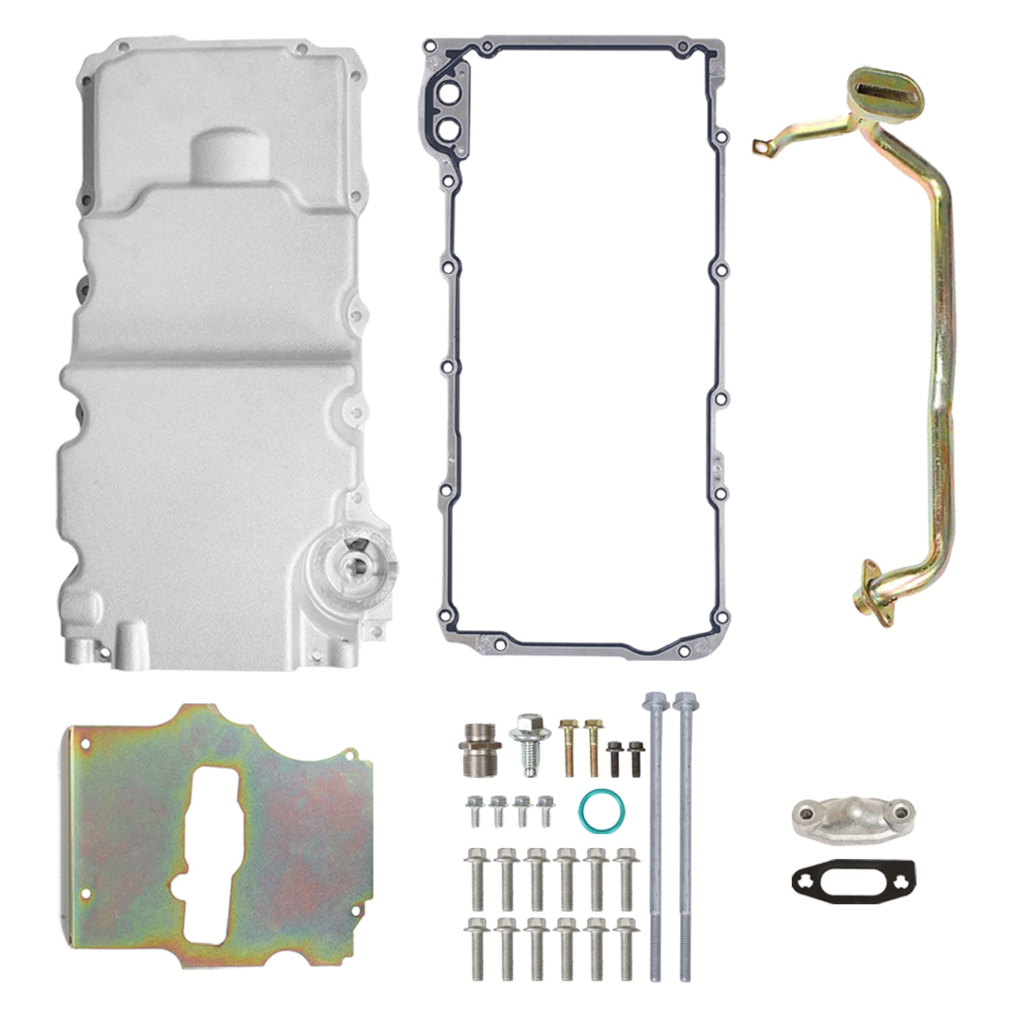 GESEXI 302-2 LS Swap Engine Oil Pan Kit Aluminum Oil Pan Kit Compatible with 1964-1992 Chevy Nova Camaro Ventura Omega F-body G-