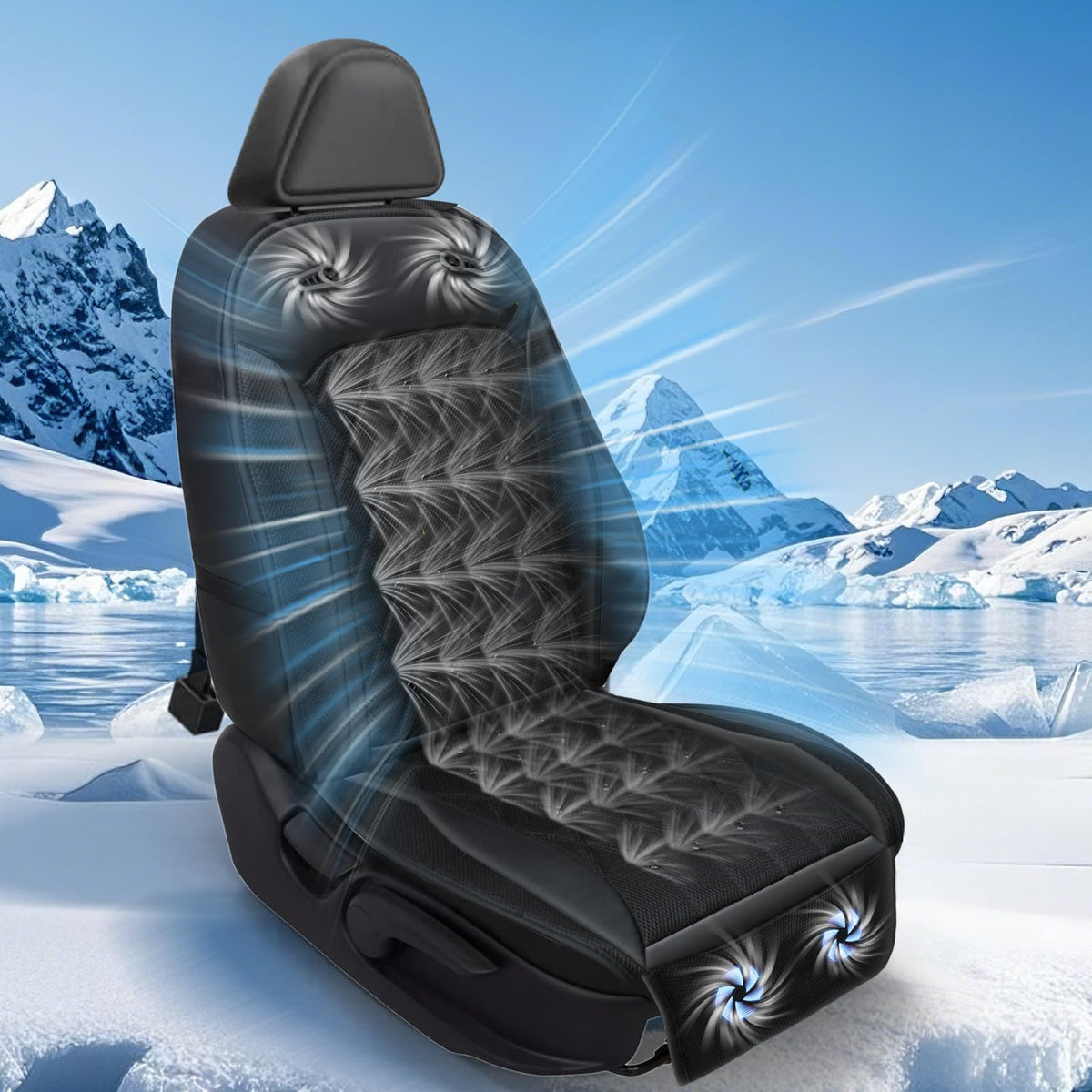 Cooling Car Seat Cover Cushion for Front Seat, 12V-24V Adjustable Temperature Ventilated Summer Cooling Car Seat Cushion, Ventil