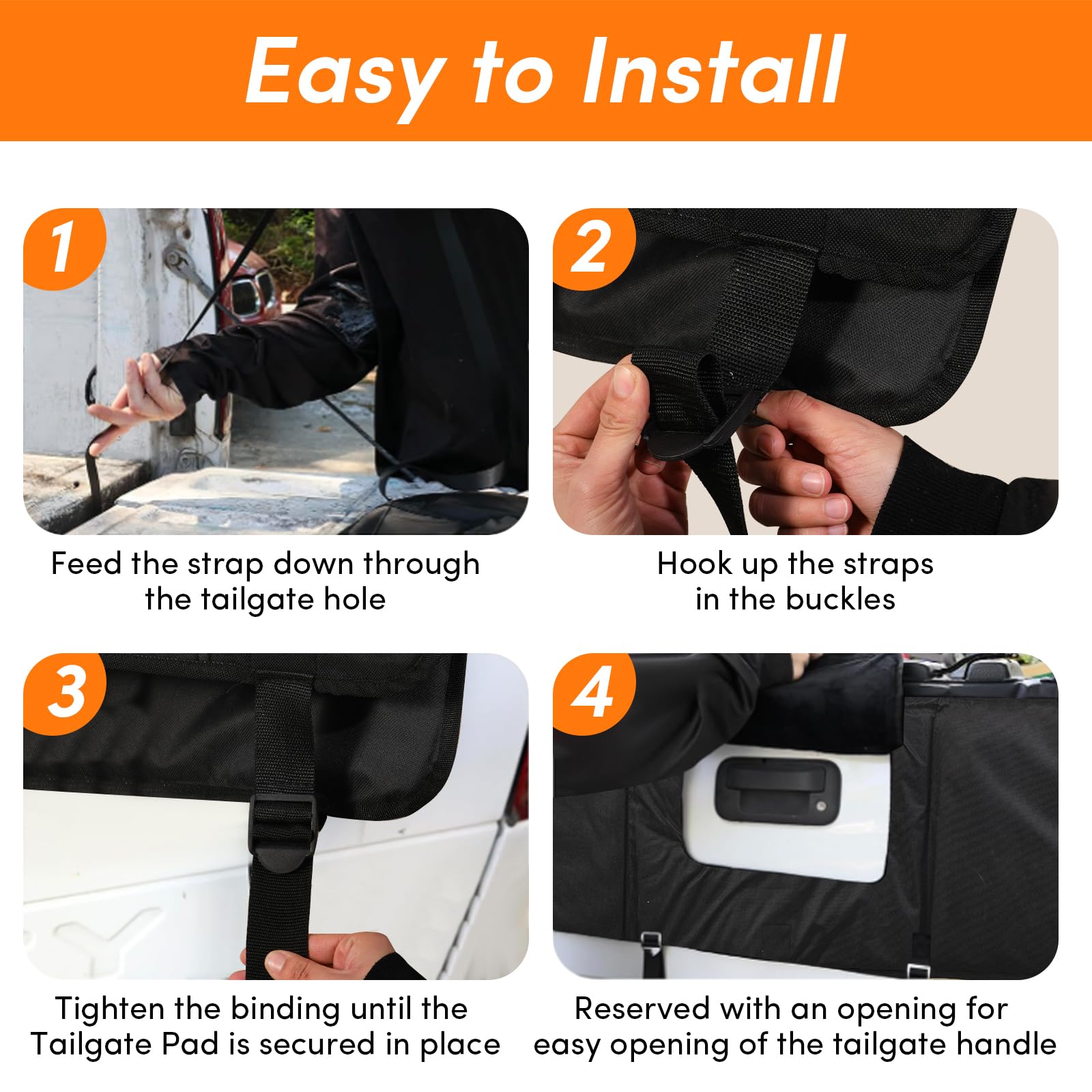 Oulisen Tailgate Pad for Mountain Bike Truck Tailgate Pad with Tool Pocket, Bike Tailgate Protection Pad for Trucks, 52 Inch Tai