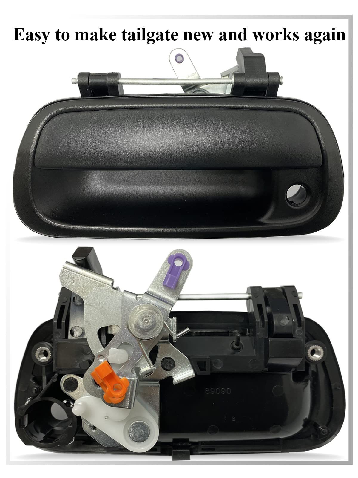 Syoauto Tailgate Handle For 2000-2006 Toyota Tundra Liftgate Latch Handle With Keyhole Replaces# 69090-0C010 69090-0C030-C0