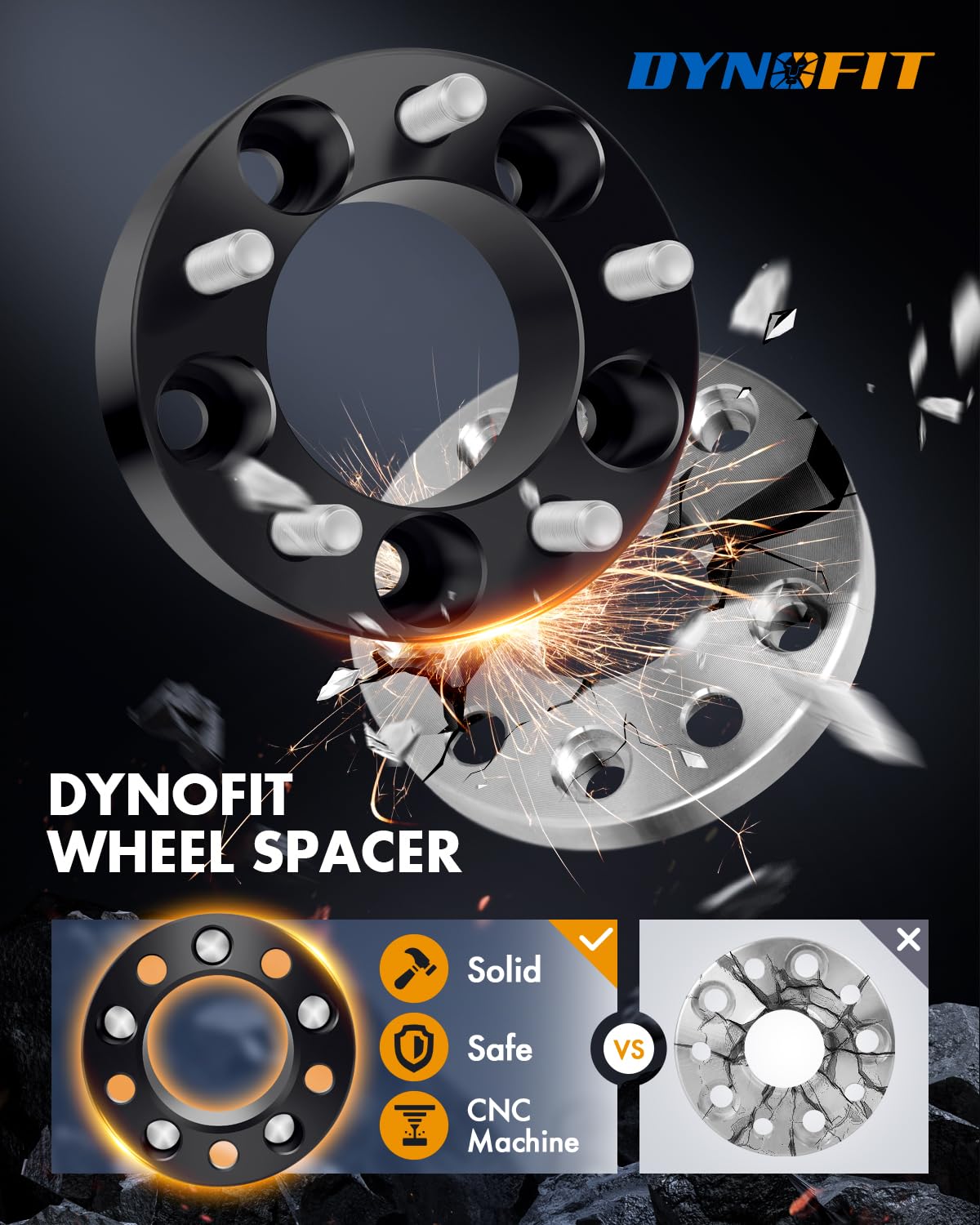 5X4.5 Wheel Spacers For Xj Kj Kk Tj Zj Kj Kk, Dynofit 4Pcs 5X114.3 2''(50.8Mm) 80.5Mm 1/2-20 Studs Forged 5 Lugs Wheel Spacer Fo