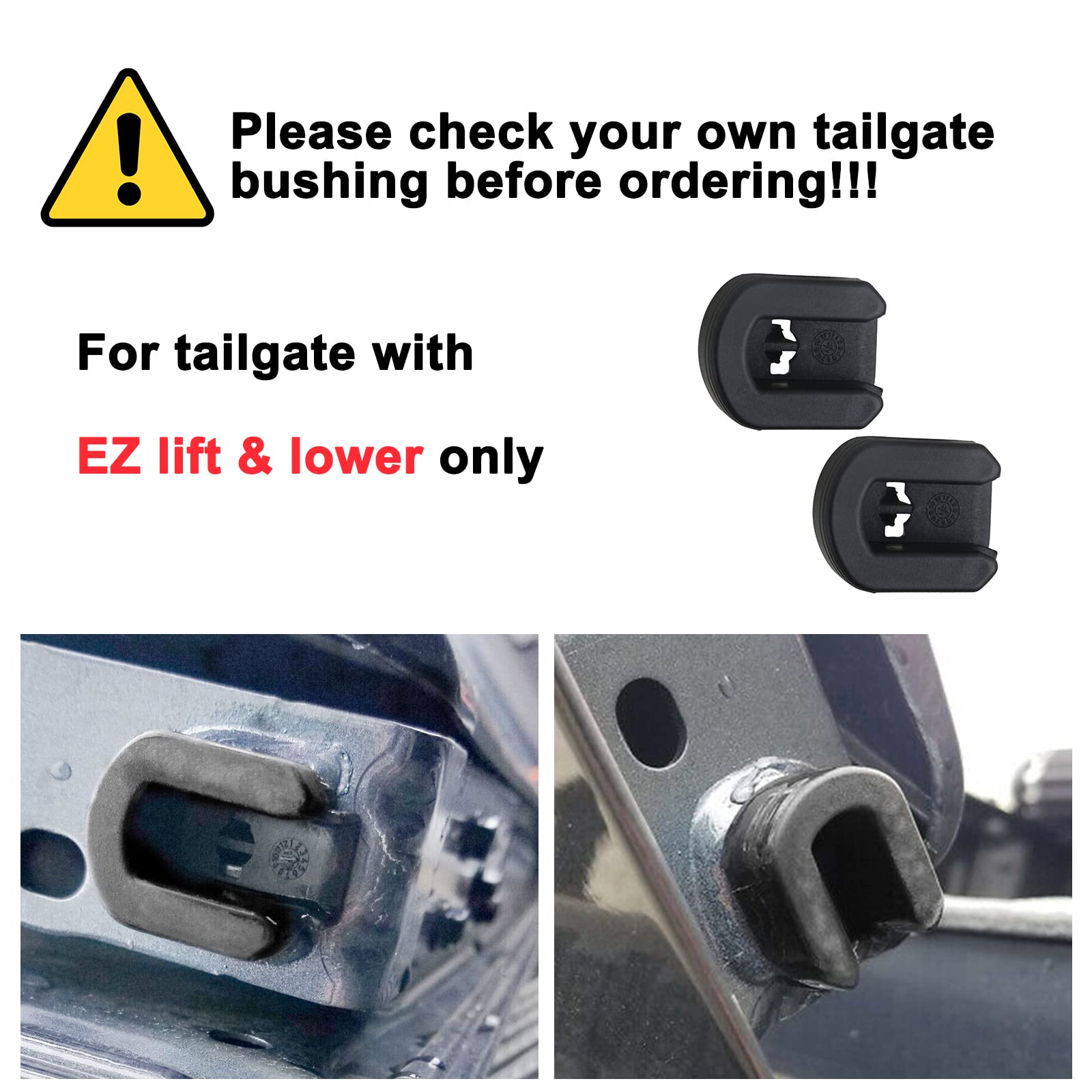 APPERFiT Tailgate Bushing for Tail Gate Hinge 2PCS Compatible with 2014-2020 Chevy Silverado 1500 2500HD 3500HD Colorado, GMC Si