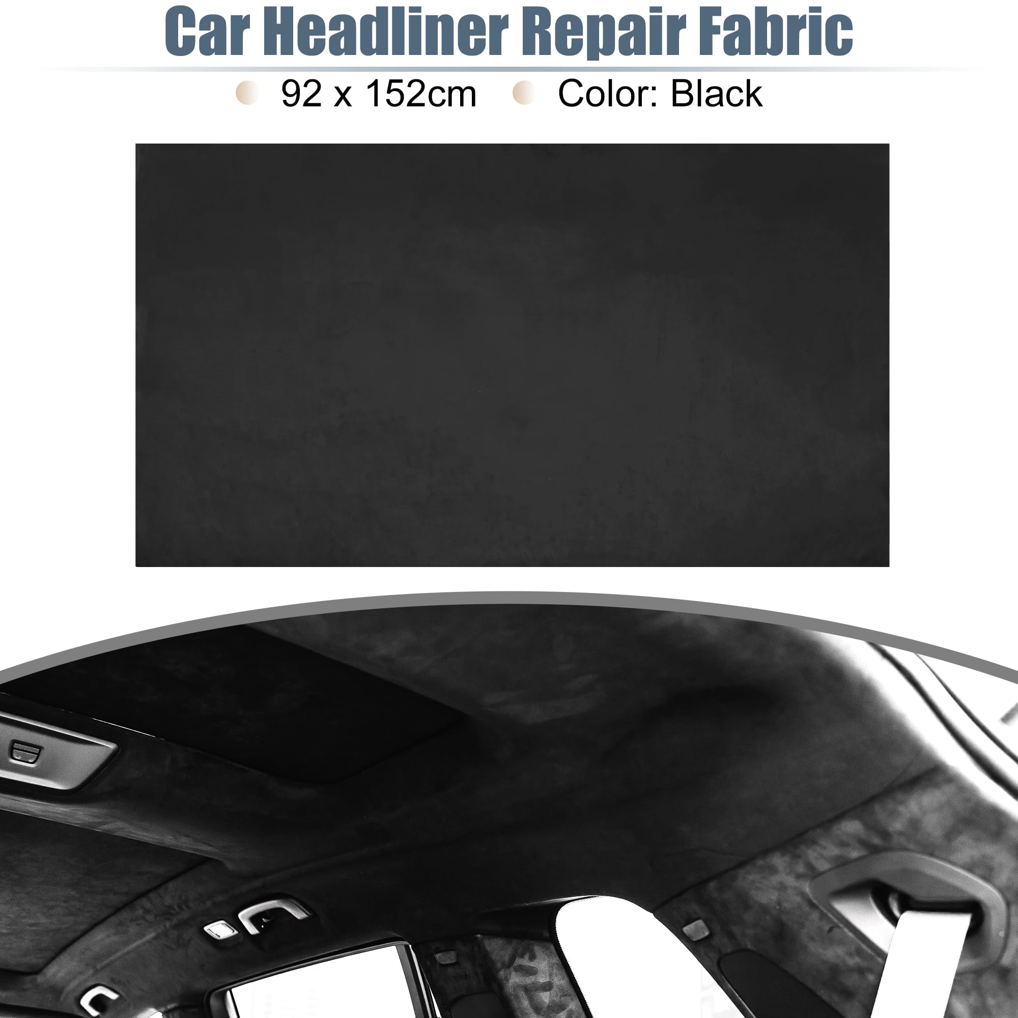 X AUTOHAUX Suede Headliner Fabric 36'' Length x 60'' Width Foam Backed for Car Truck SUV Interior Trim Protect Aging Broken Fade