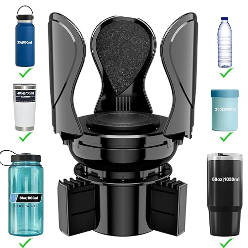 Car Cup Holder Expander Adapter, Cup Holder Extender With Adjustable Arm And Base,Universal Compatible With Yeti Ramblers14-46Oz
