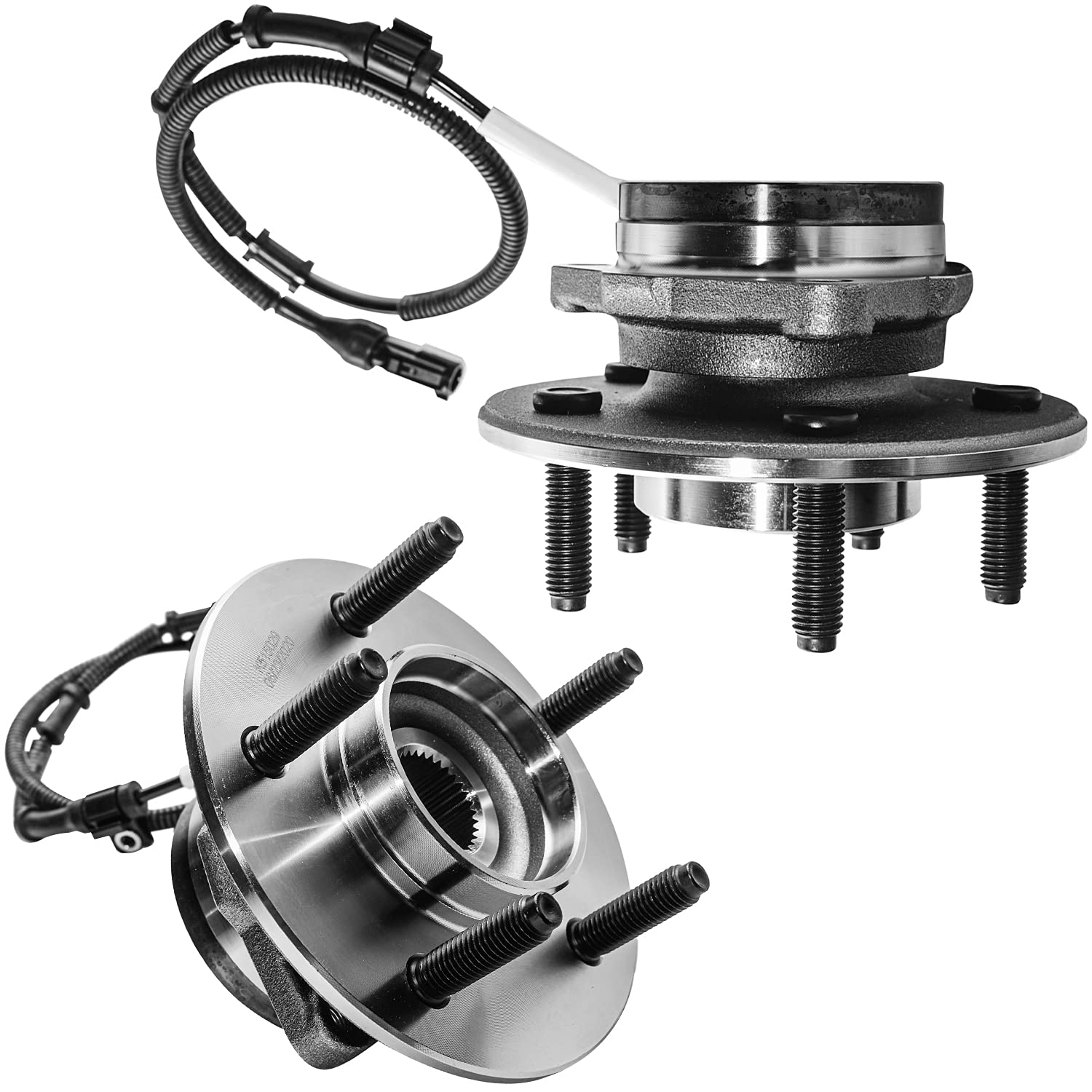 Detroit Axle - 4Wd Front Wheel Bearing Hubs For 2000-2003 Ford F-150 [4-Wheel Abs], Replacement 2001 2002 F-150 [5 Stud, M14 Stu