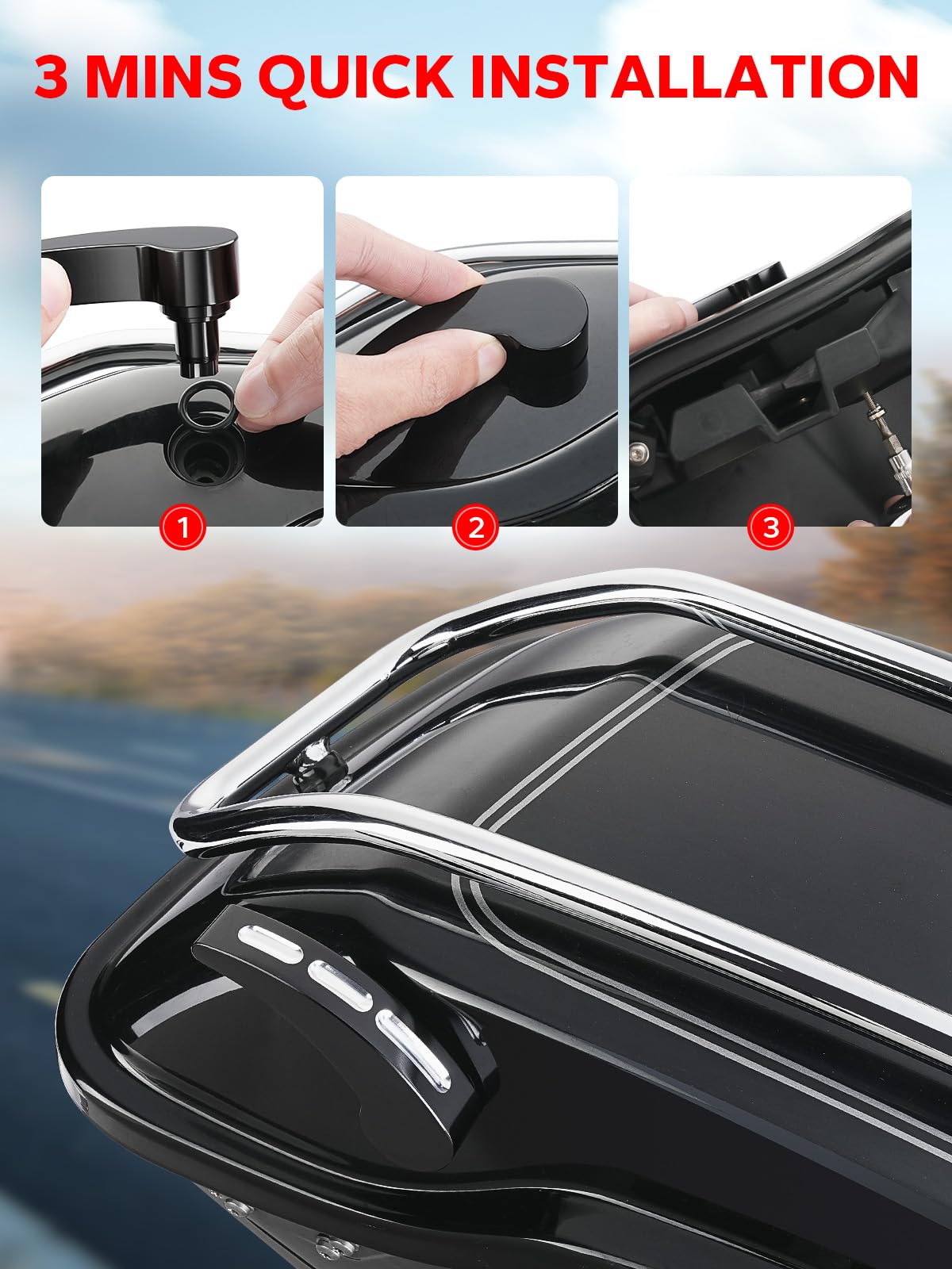 Amazicha Black Saddlebag Latch Kit Saddle Bag Lifters Compatible For Harley Davidson Touring Street Glide/Electra Glide/Road Glide/Road King/Ultra Limited Flhr Flht Flhtk Flhx Flhxs 2014-2024