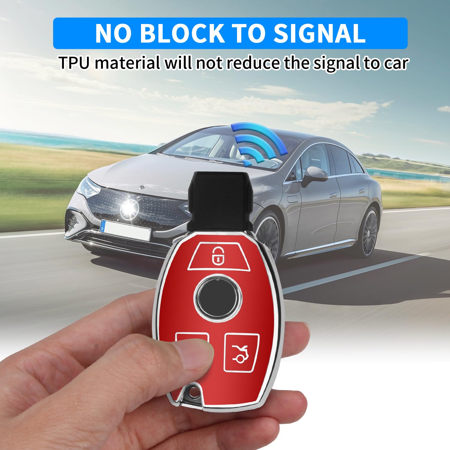 Qbuc For Mercedes Benz Key Fob Cover With Keychain,For Mercedes Benz Accessories Is Compatible With Cls Clk Amg Clk Glc Gle Gls