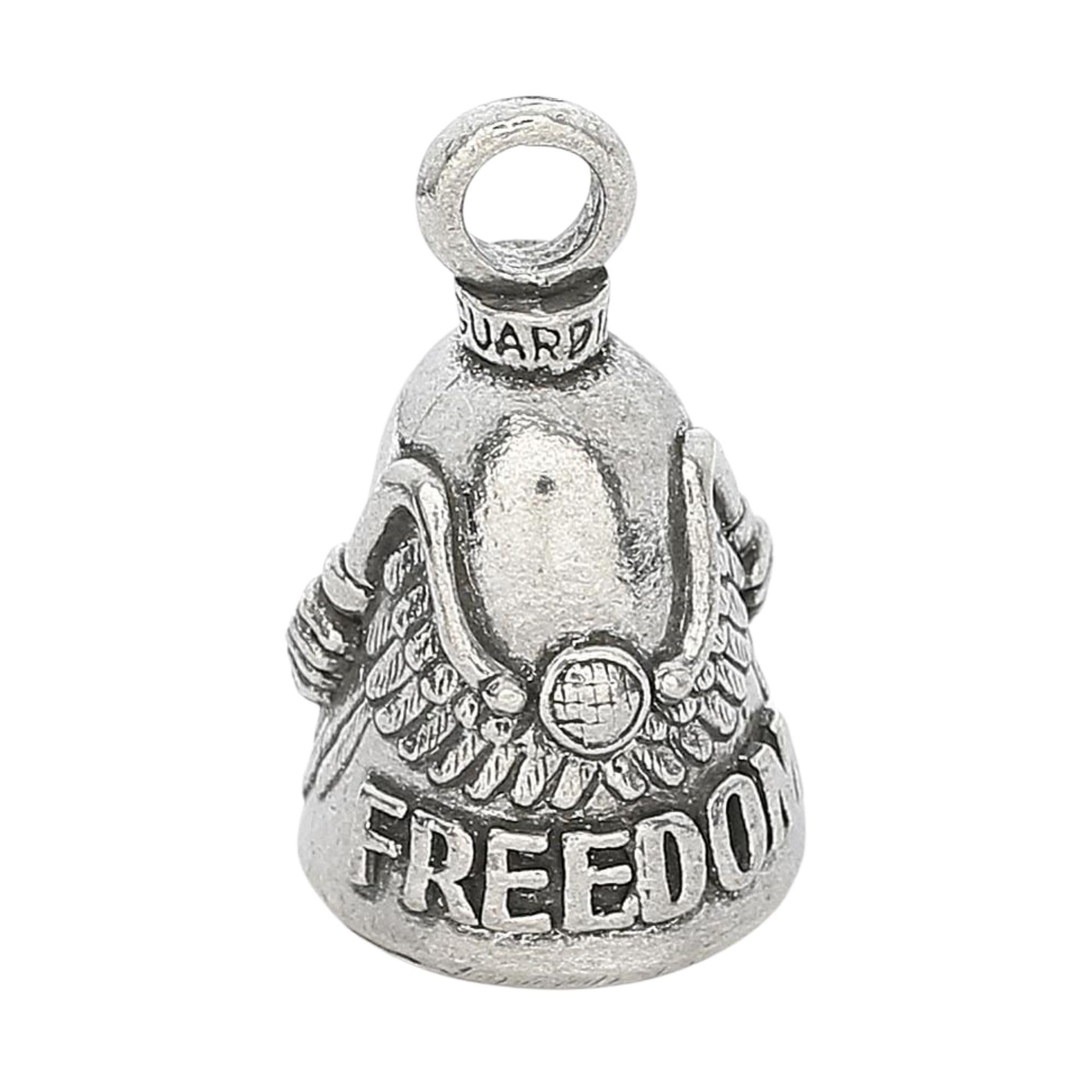 Guardian Bell Freedom Rider Good Luck Bell W/Keyring & Black Velvet Gift Bag | Motorcycle Bell | Lead-Free Pewter | Made In Usa
