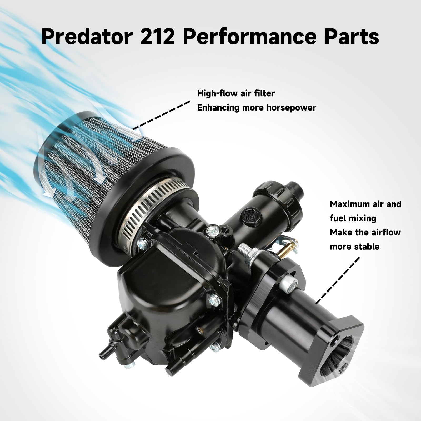 FVRITO VM22 26mm Carburetor Jet Kit for Predator 212cc 196cc Coleman CT200U CT200U-EX BT200X Mini Bike KT196 Go Kart Baja Warrio