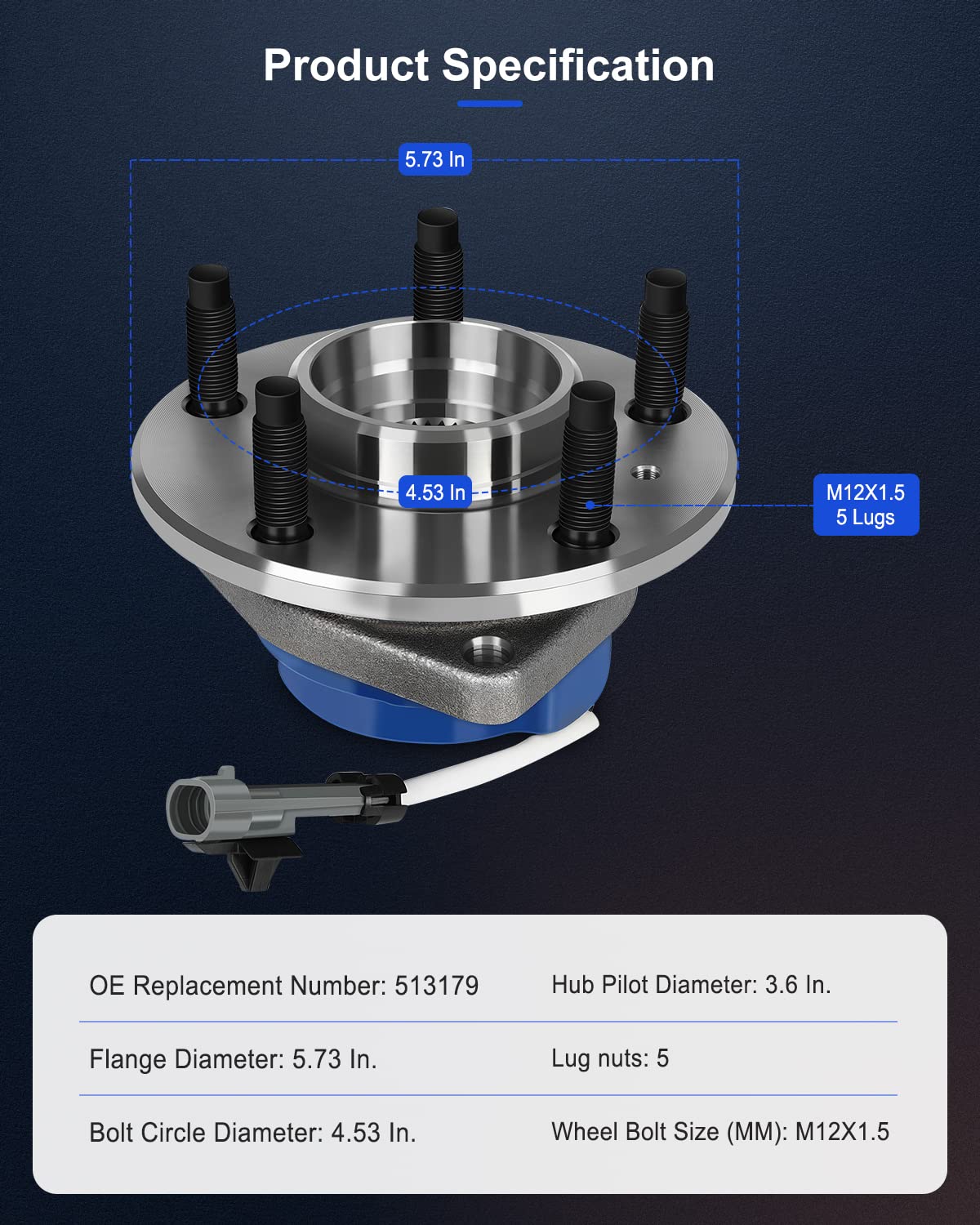 ECCPP 513179 Front Wheel Hub and Bearing Assembly C hevy Impala Venture Monte Carlo, Century Regal, C adillac Seville,O ldsmobil