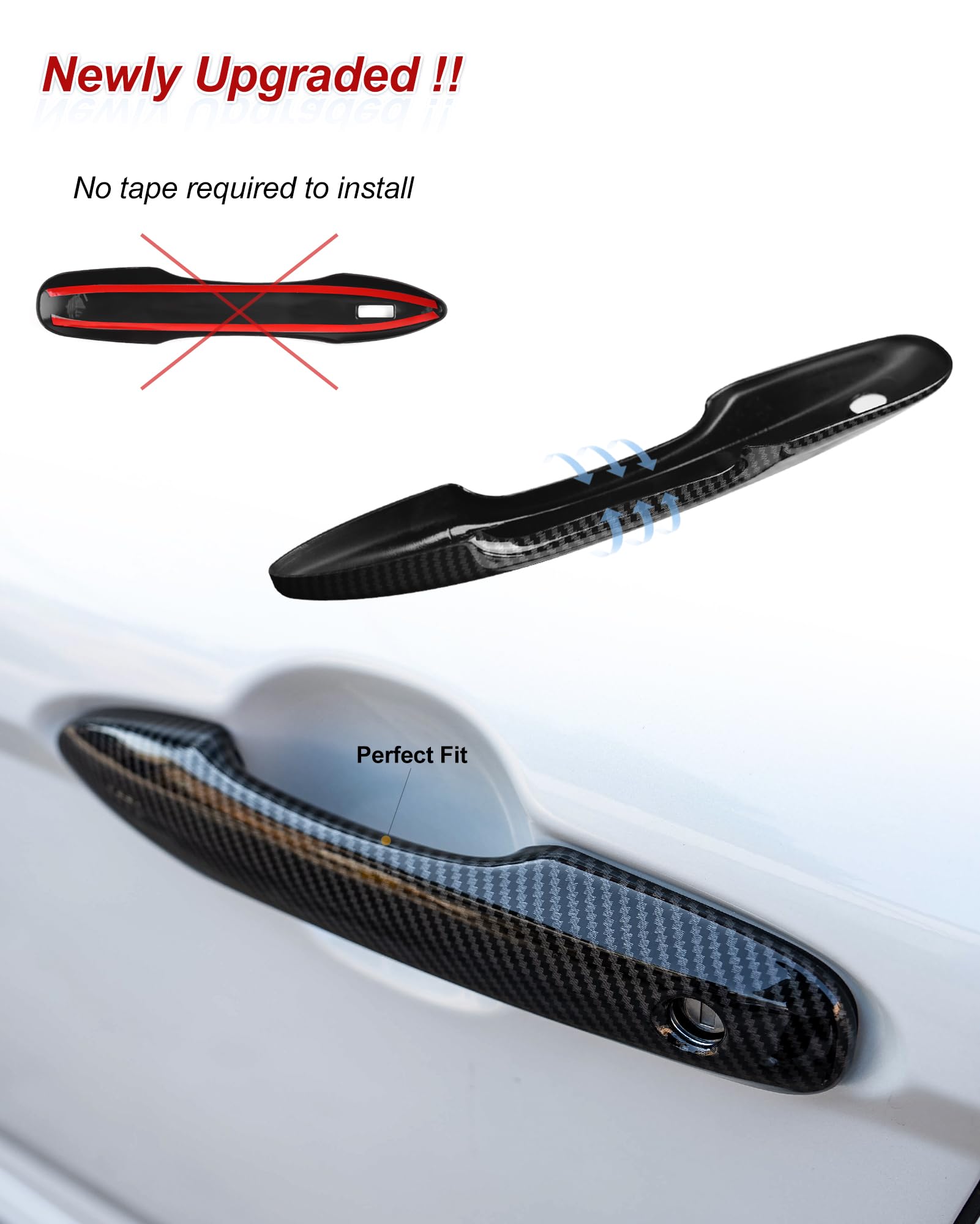 Cke No Adhesive Snap-On Compatible With Toyota Camry 2025-2018 For Corolla Corolla Cross Avalon Accessories Car Exterior Door Ha