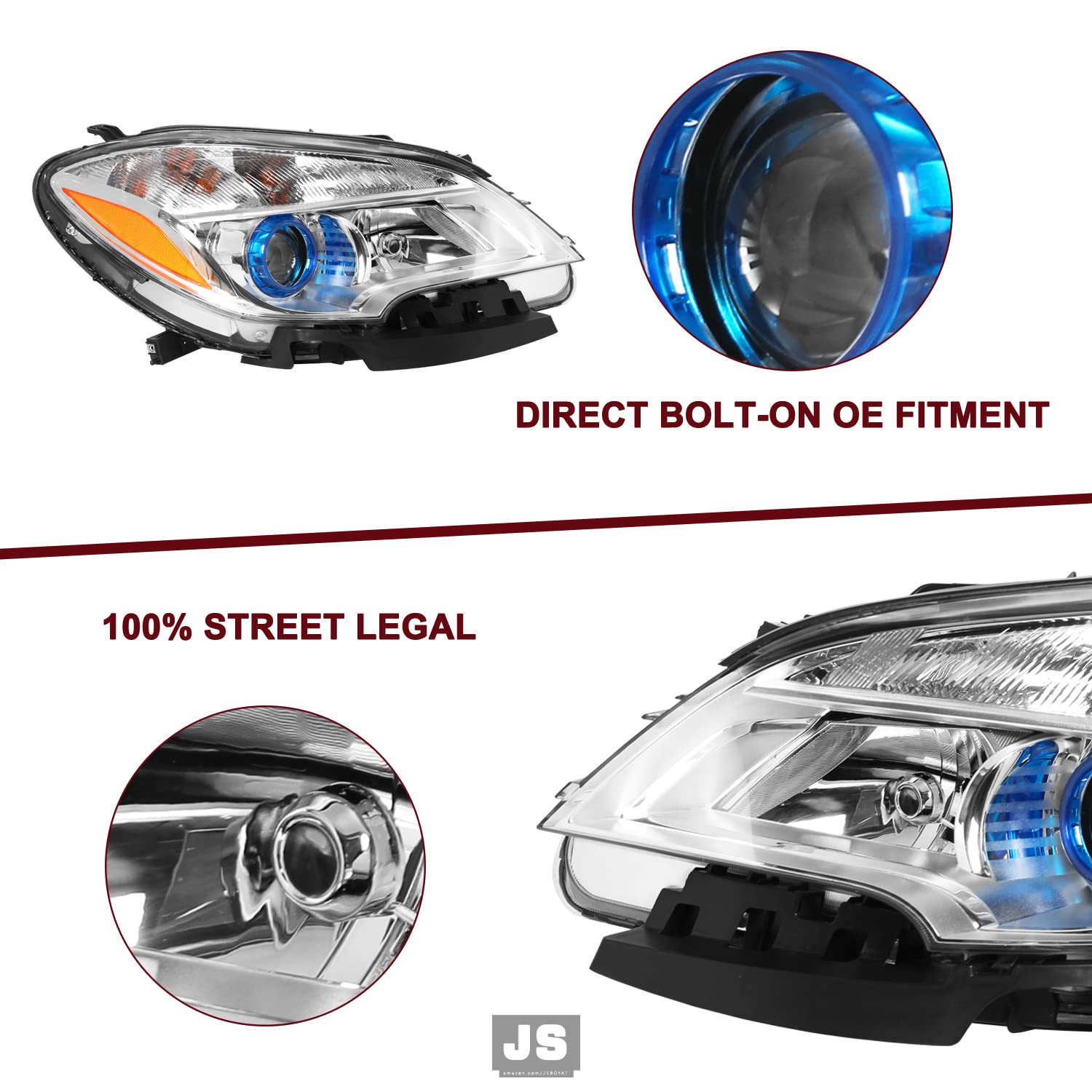 Jsboyat Bulbs Included Halogen Headlight Assembly Replacement For 2013 2014 2015 2016 Buick Encore Oe Style Factory Headlamp Passenger Side