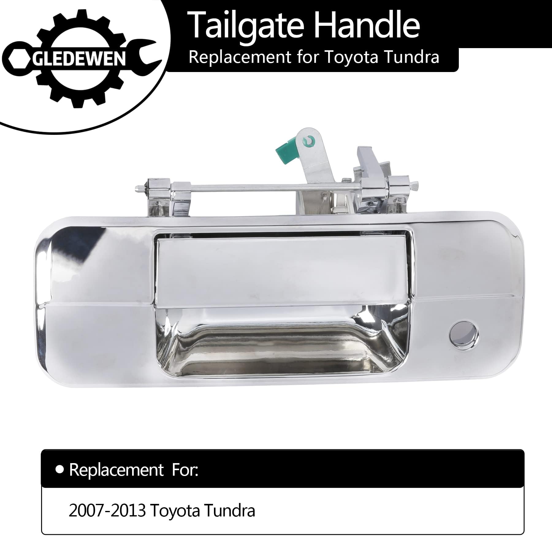 Gledewen Chrome Tailgate Door Handle, Compatible With Toyota Tundra 2007-2013, Exterior Rear With Keyhole | Replaces# 69090-0C04