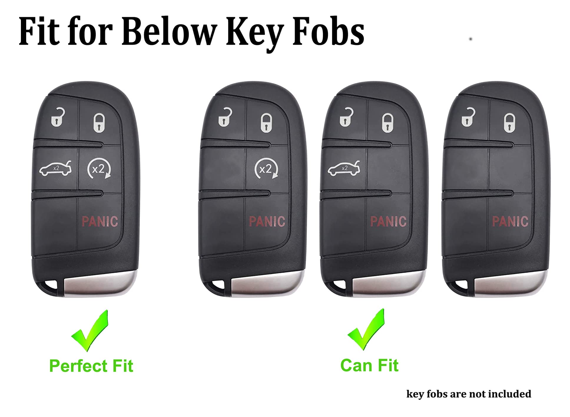 Arruweer Key Fob Cover For Dodge Jeep Soft Tpu Key Fob Case Holder Protector Compatiable With Dodge Challenger, Durango, Charger