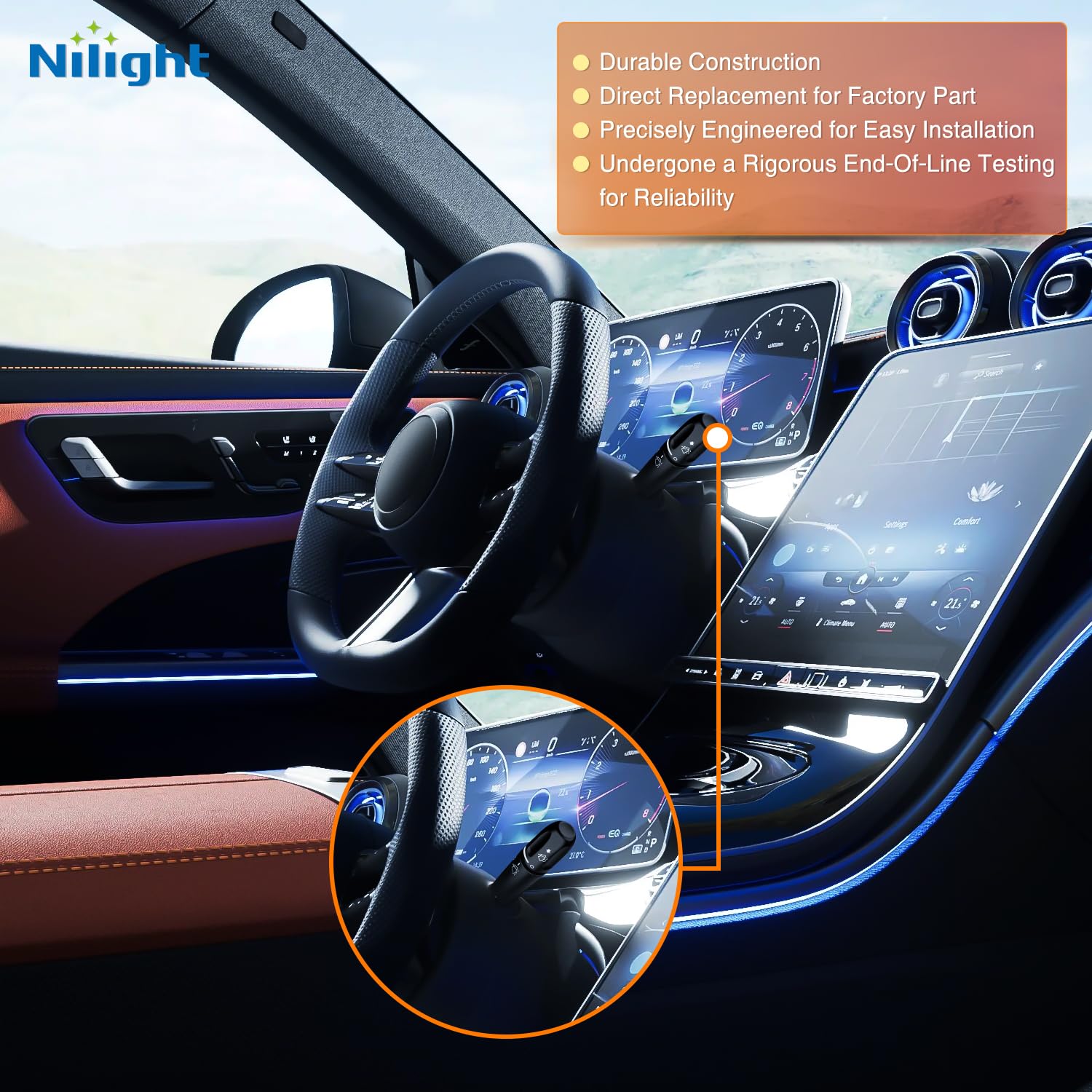 Nilight Turn Signal Switch Compatible with 2002 2003 2004 2005 2006 2007 2008 2009 Dodge Ram 2004-2009 Durango 2005-2010 Dakota