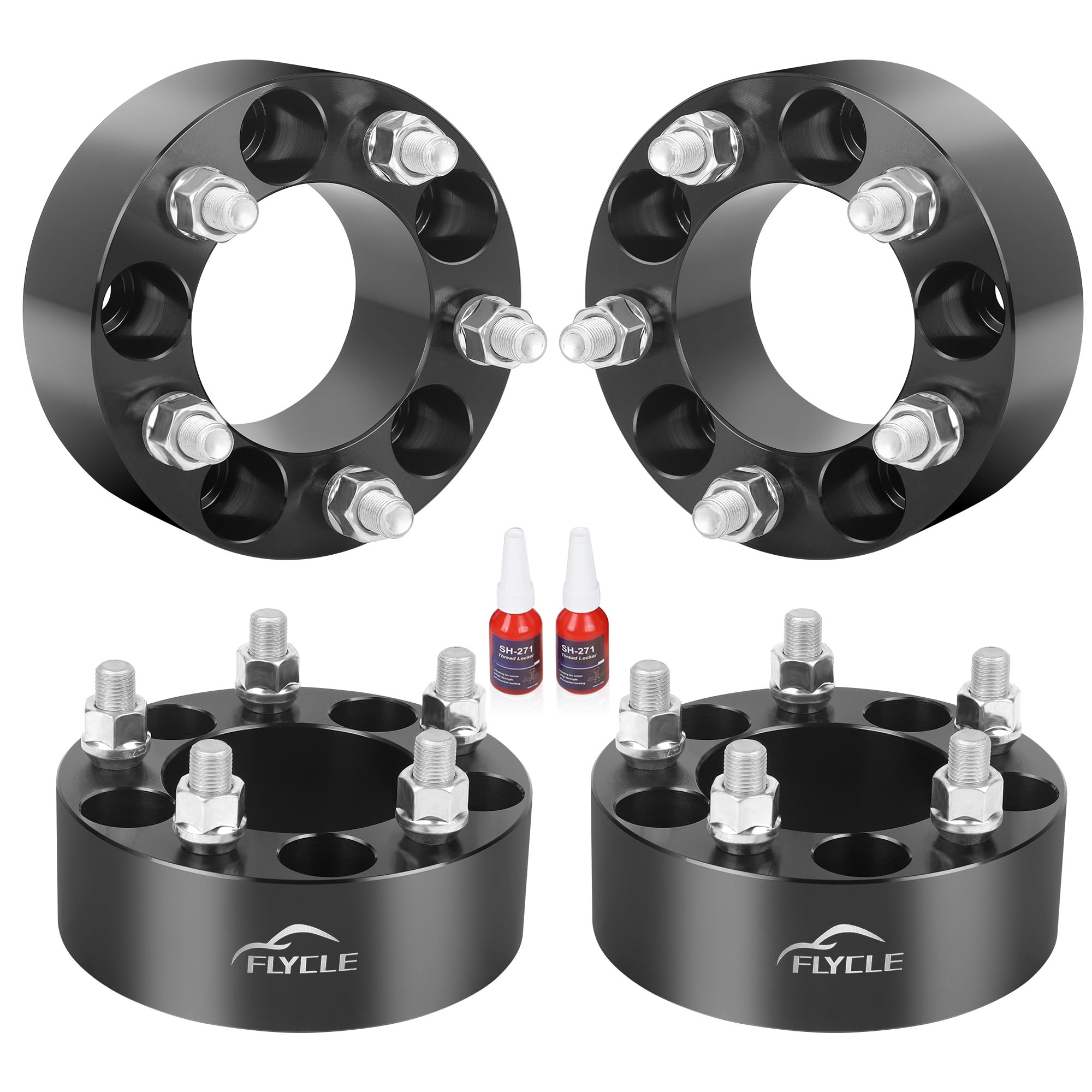 Flycle 5X4.5 To 5X4.5 Wheel Spacers For Tj Yj Xj Kj Kk Zj, 2 Inch 5X114.3Mm Wheel Spacer For Ranger Explorer Mustang Edge With 1/2-20 Studs