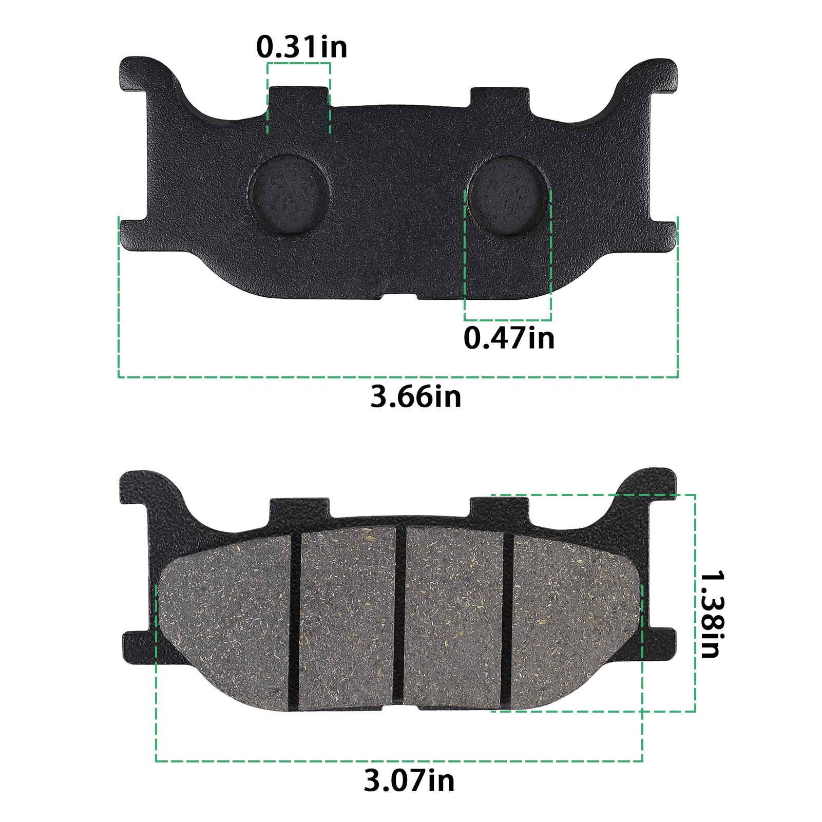 Locopow Front & Rear Brake Pads For Yamaha Vstar V Star 1100 Classic Custom Xvs1100 1999 2000 2001 2002 2003 2004 2005 2006 2007