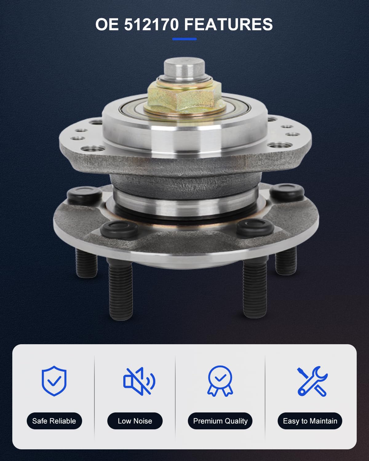 ECCPP Replacement For Wheel Bearing and Hub Assembly For Town & Country/Voyager For Dodge Caravan/Grand Caravan 2001 2002 2003 2