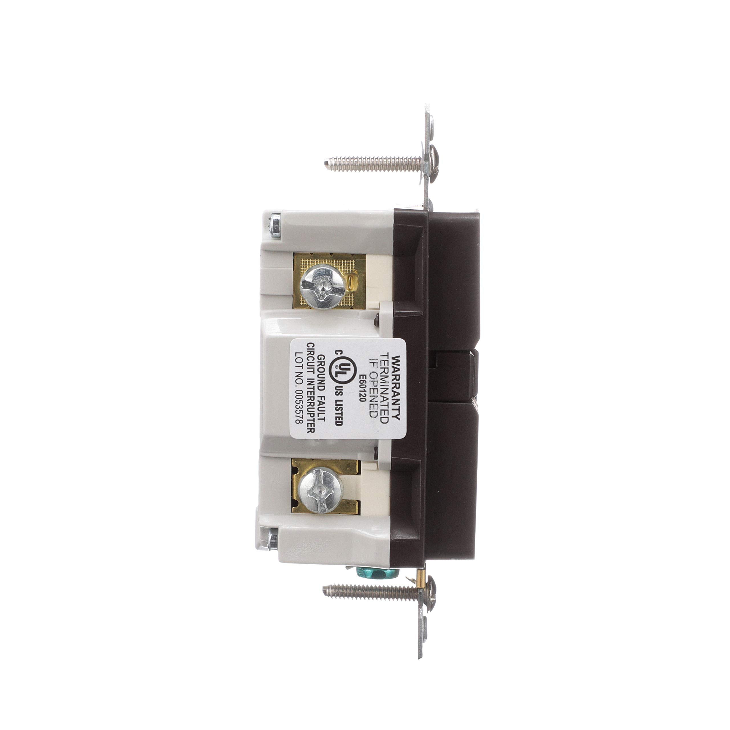 Eaton Wiring Trsgfa15B Aaron Hart 15A 125V Tamper Resistant Gfci Receptacle With Audible Alarm, Brownbrown